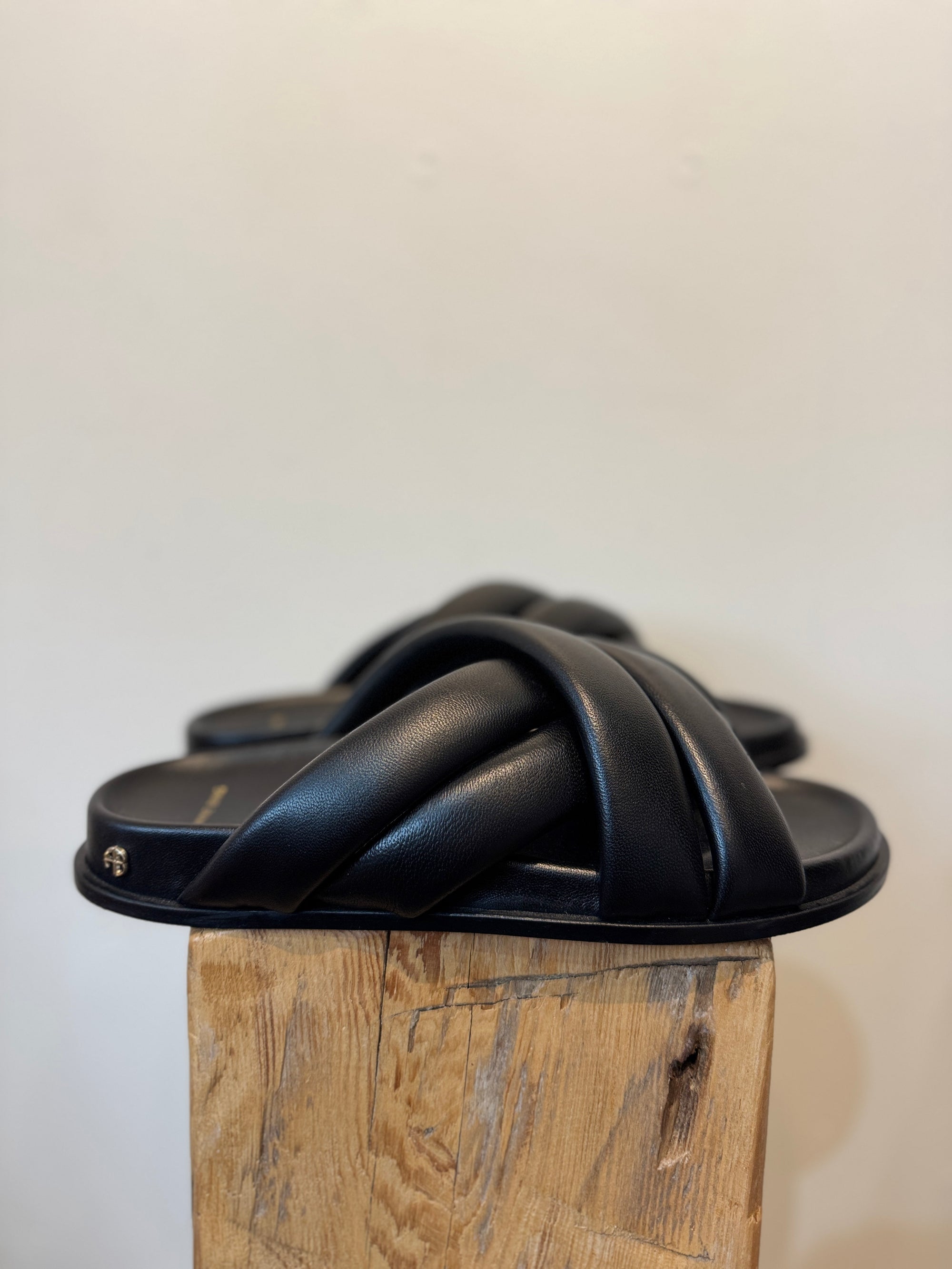 Anine Bing Lizzie Slides, Black, 41