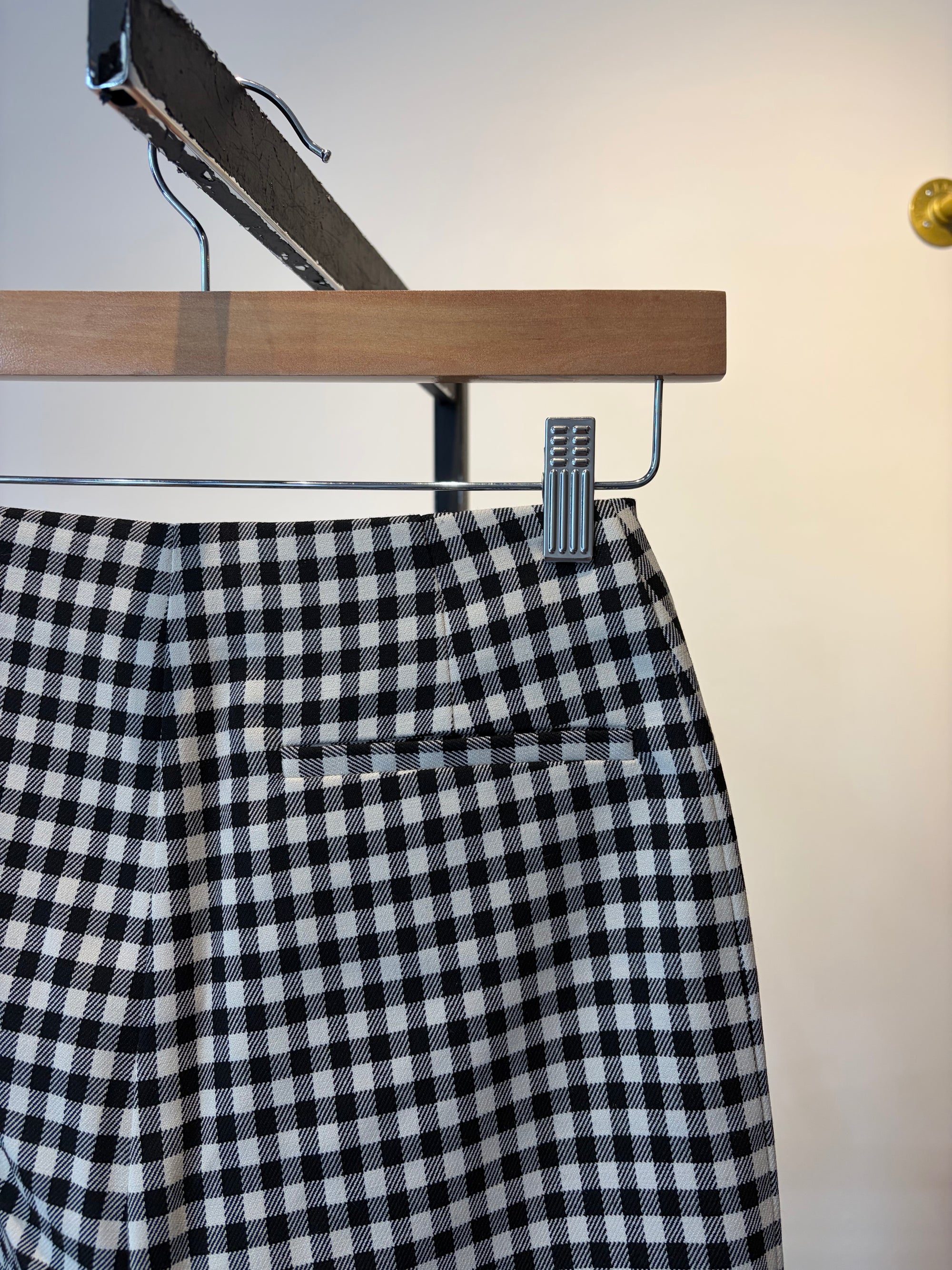 Sezane Ciara Trousers, New with Tags, Black/White Gingham, 32 (0)