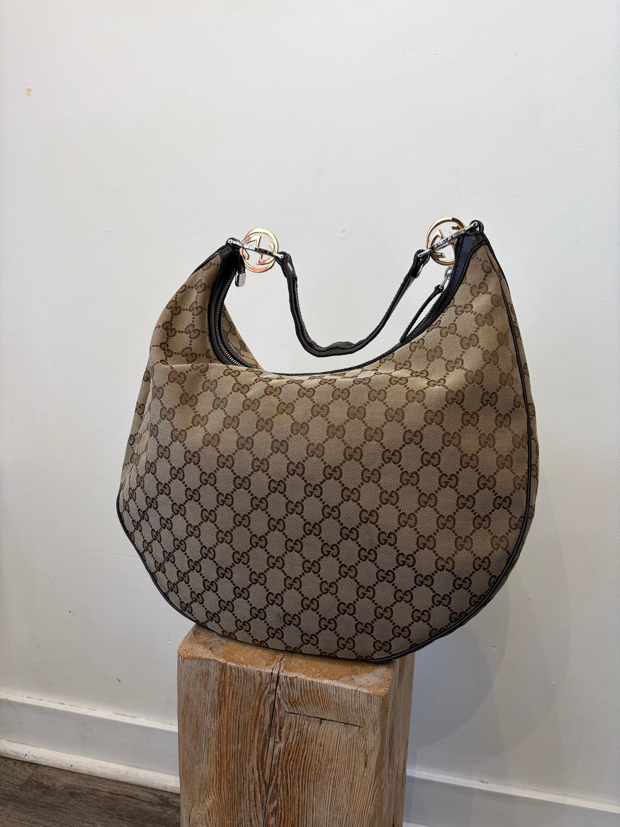 Gucci Large Twins Hobo Bag, Brown, Large