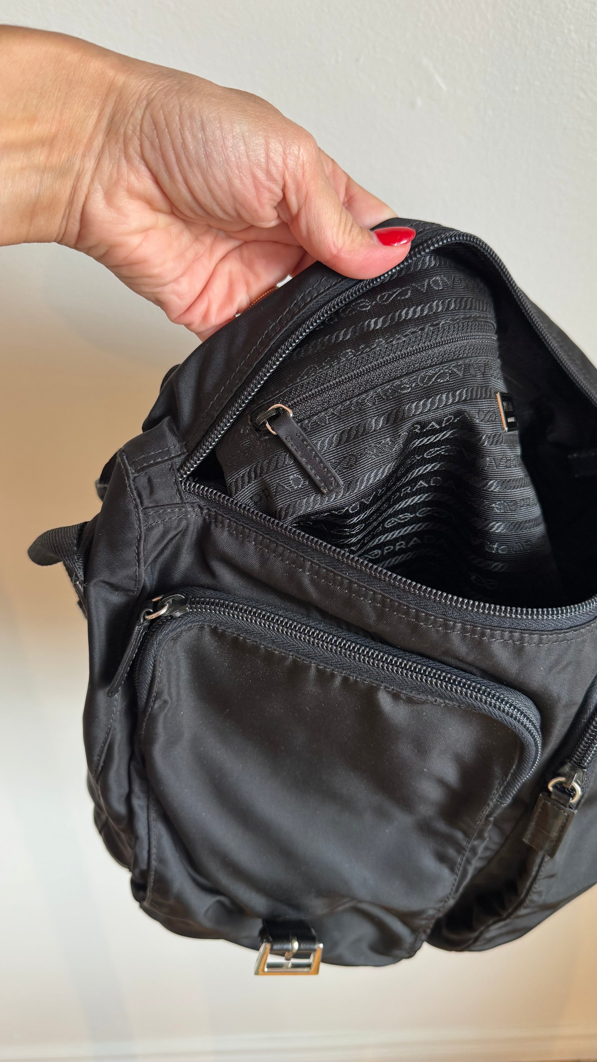 Prada Tessuto Vela Nylon Messenger Bag, Black