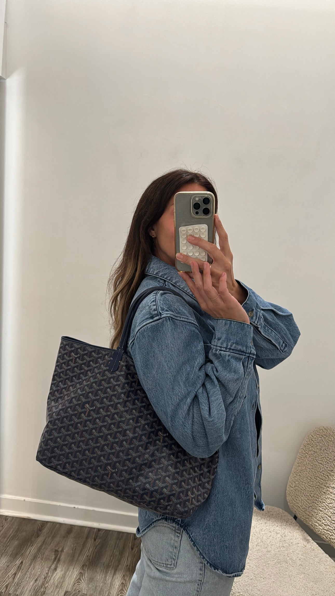 Goyard Saint Louis Tote Bag,  Navy, PM