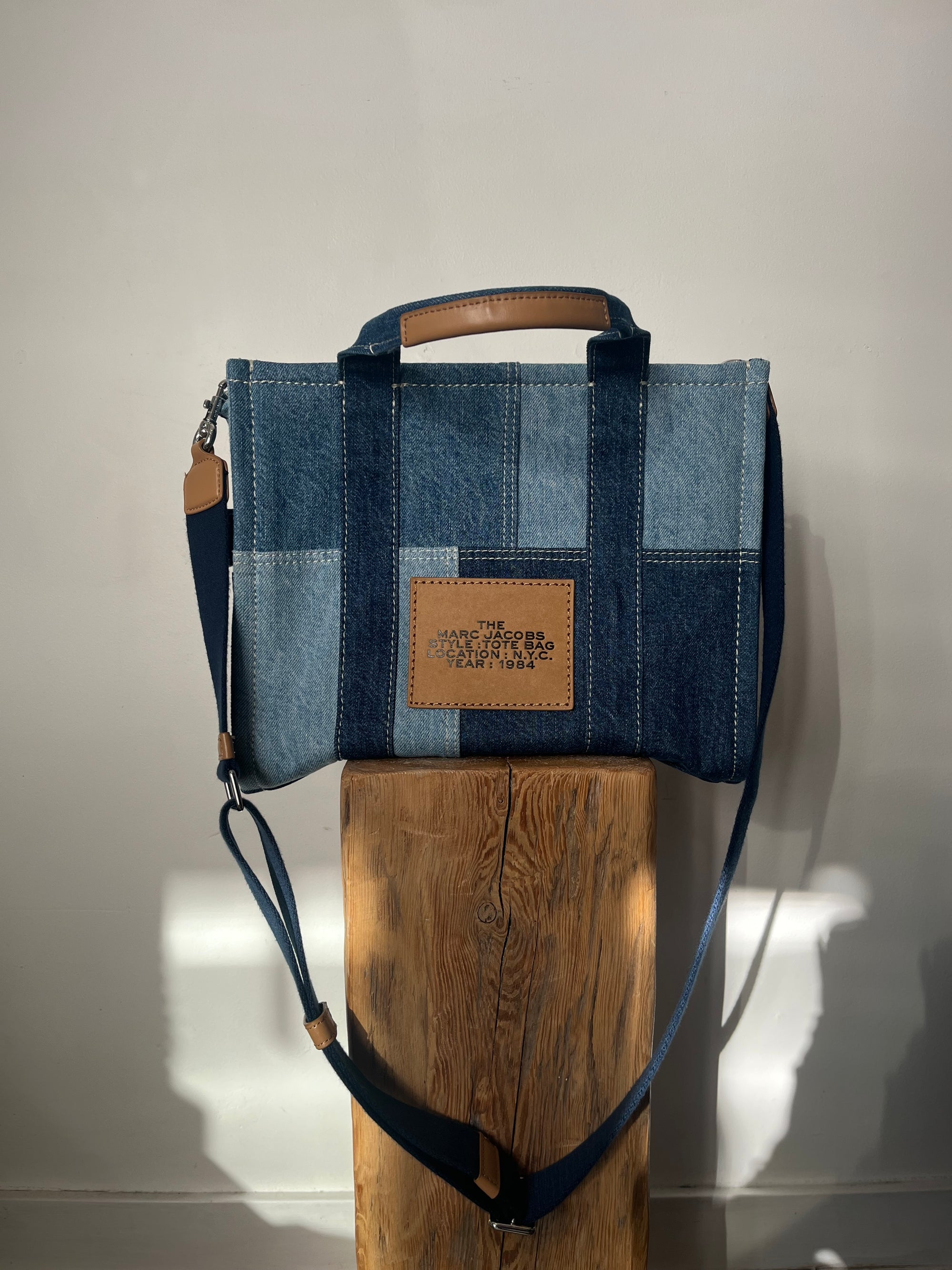 Marc Jacobs Denim Patchwork Tote, Blue, Medium