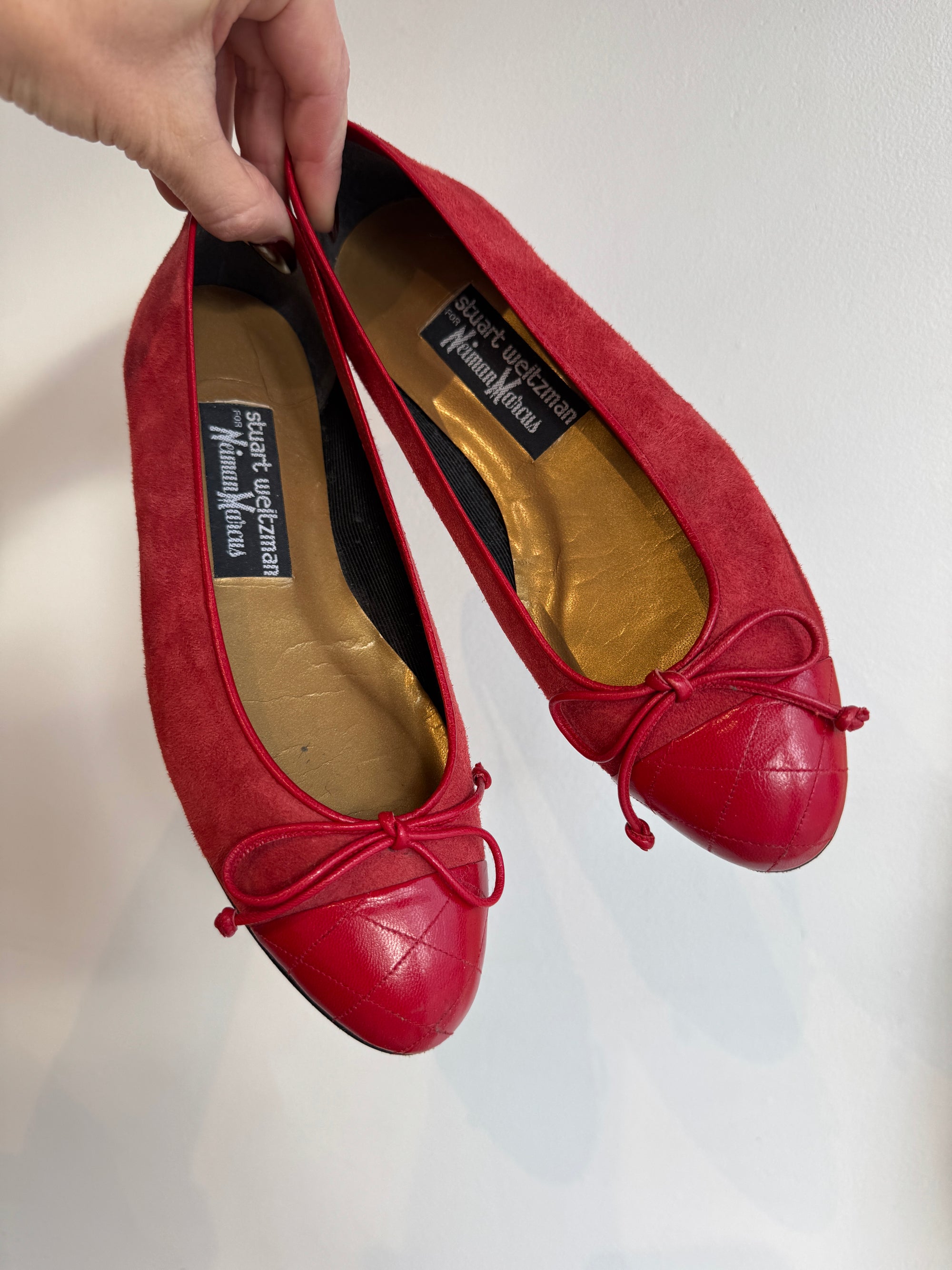 Stuart Weitzman for Neiman Marcus Vintage Ballet Flats, Red, 5.5