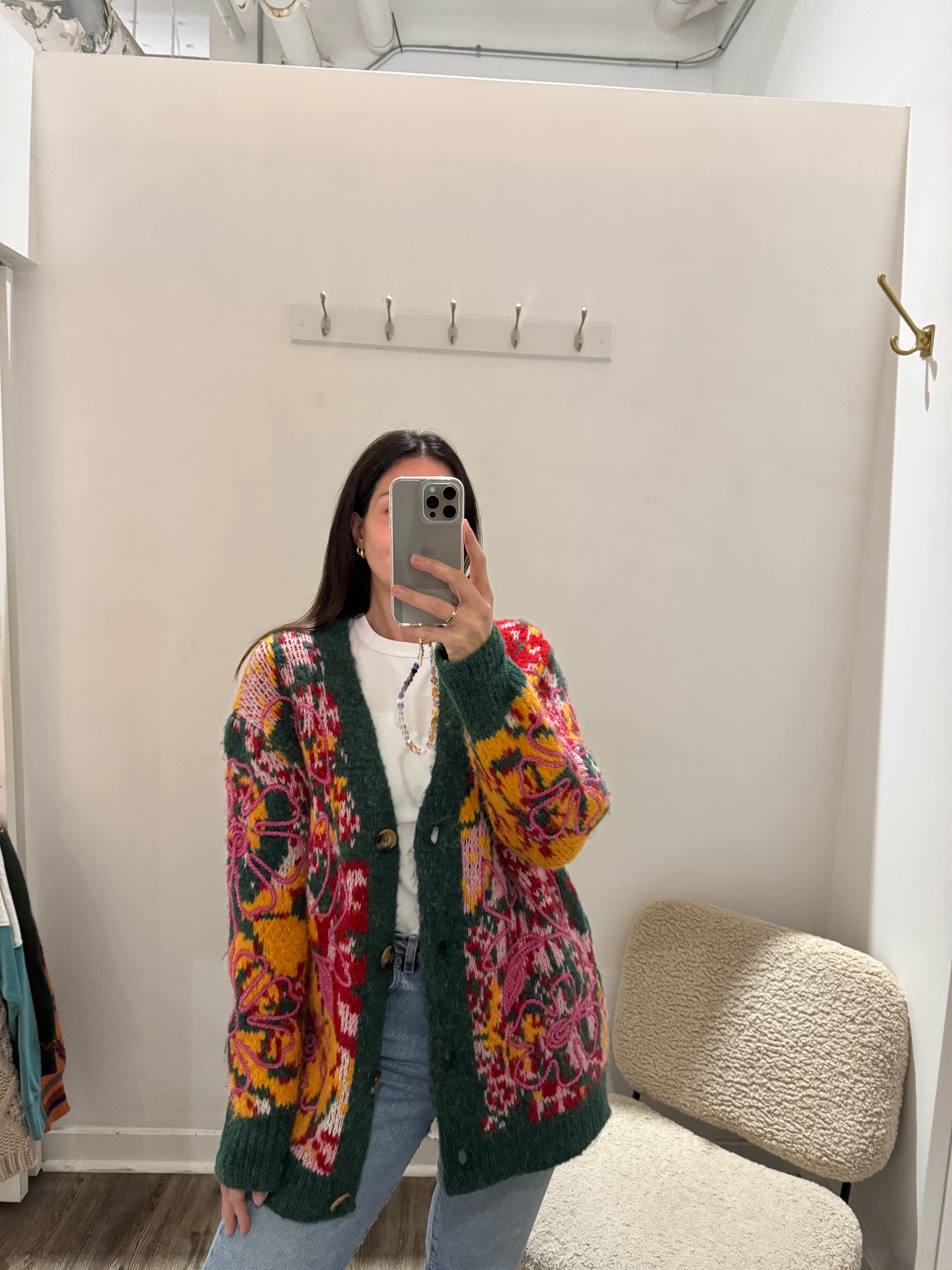 Free People Alexis Floral Cardigan, Multi, XS