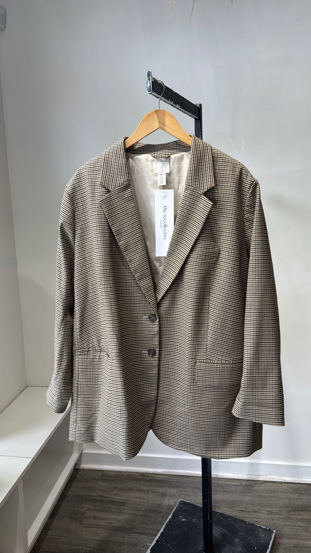 H&M houndstooth blazer, Brown, XXL