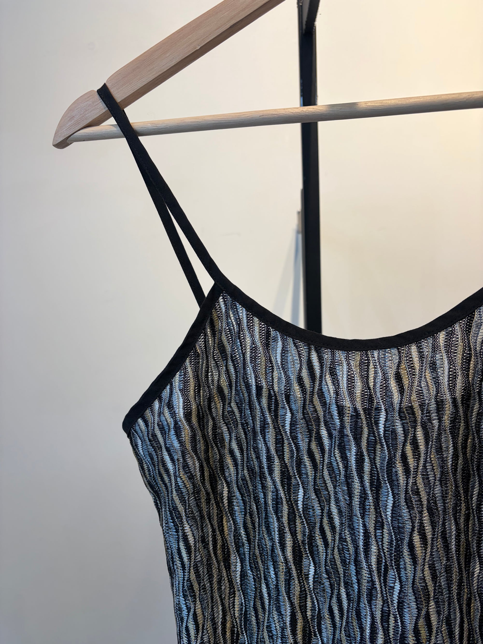 KSLAM, Dress Multi-colour mini dress (black, blue, gold), Small