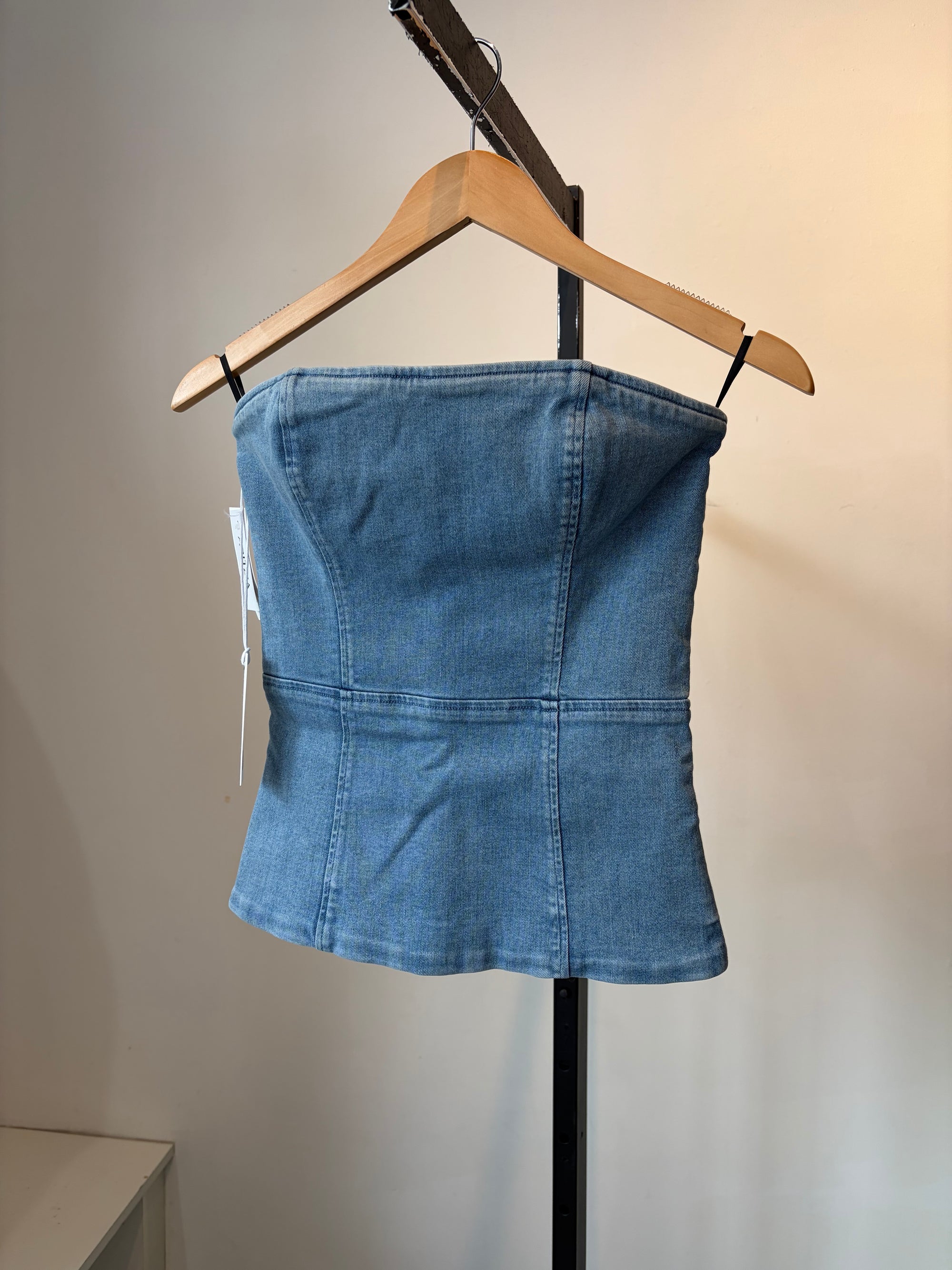 Denim Forum 90s Denim Tube Top Blue, Small