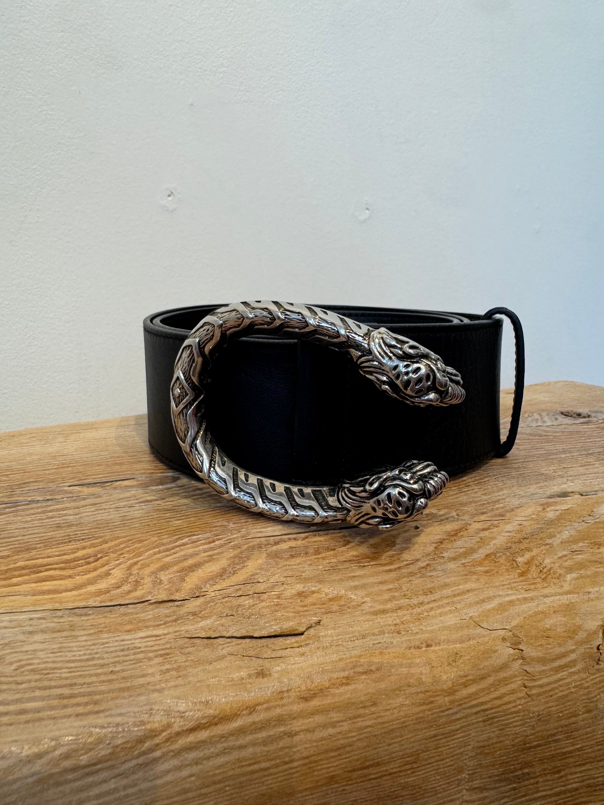 Gucci Dionysus Wide Leather Belt, Black, 90/36