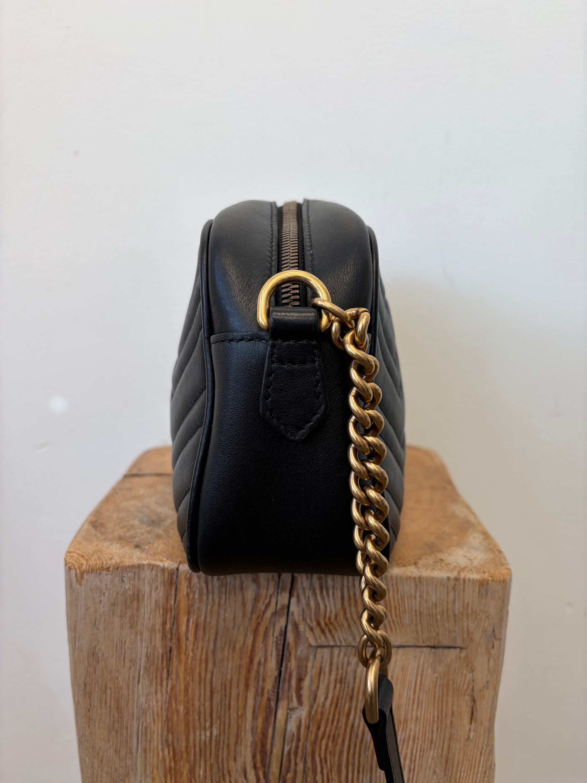 Gucci GG Matelassé Small Camera Bag, Black