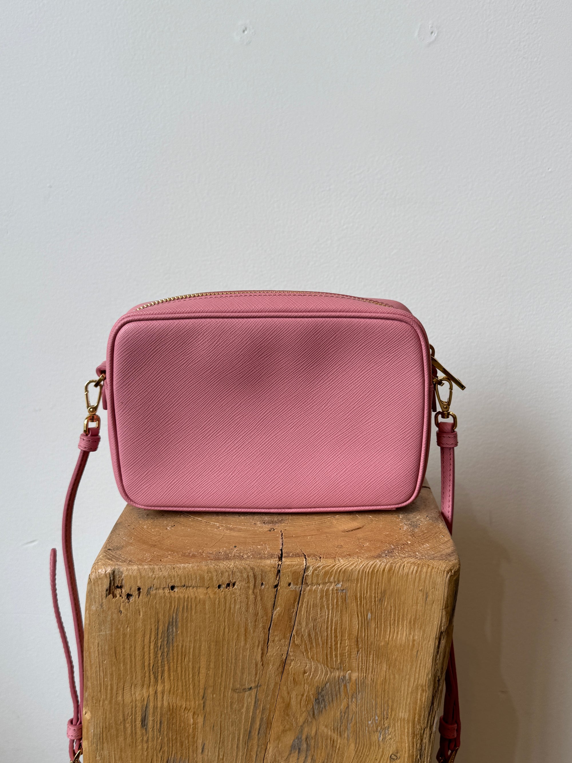 Prada Tone on Tone Logo Crossbody Pink
