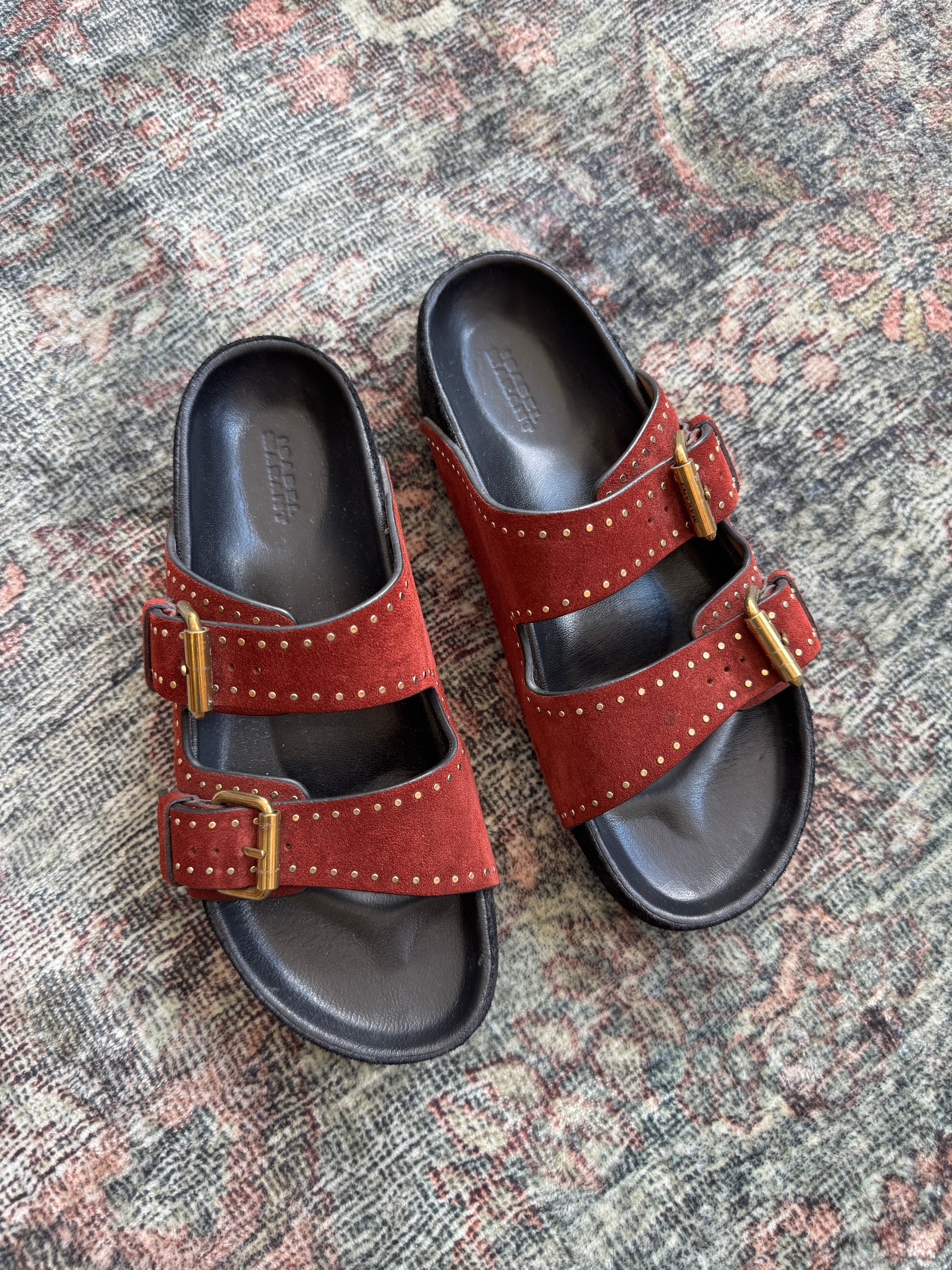 Isabel Marant Lennyo suede sandals, Rust, 38