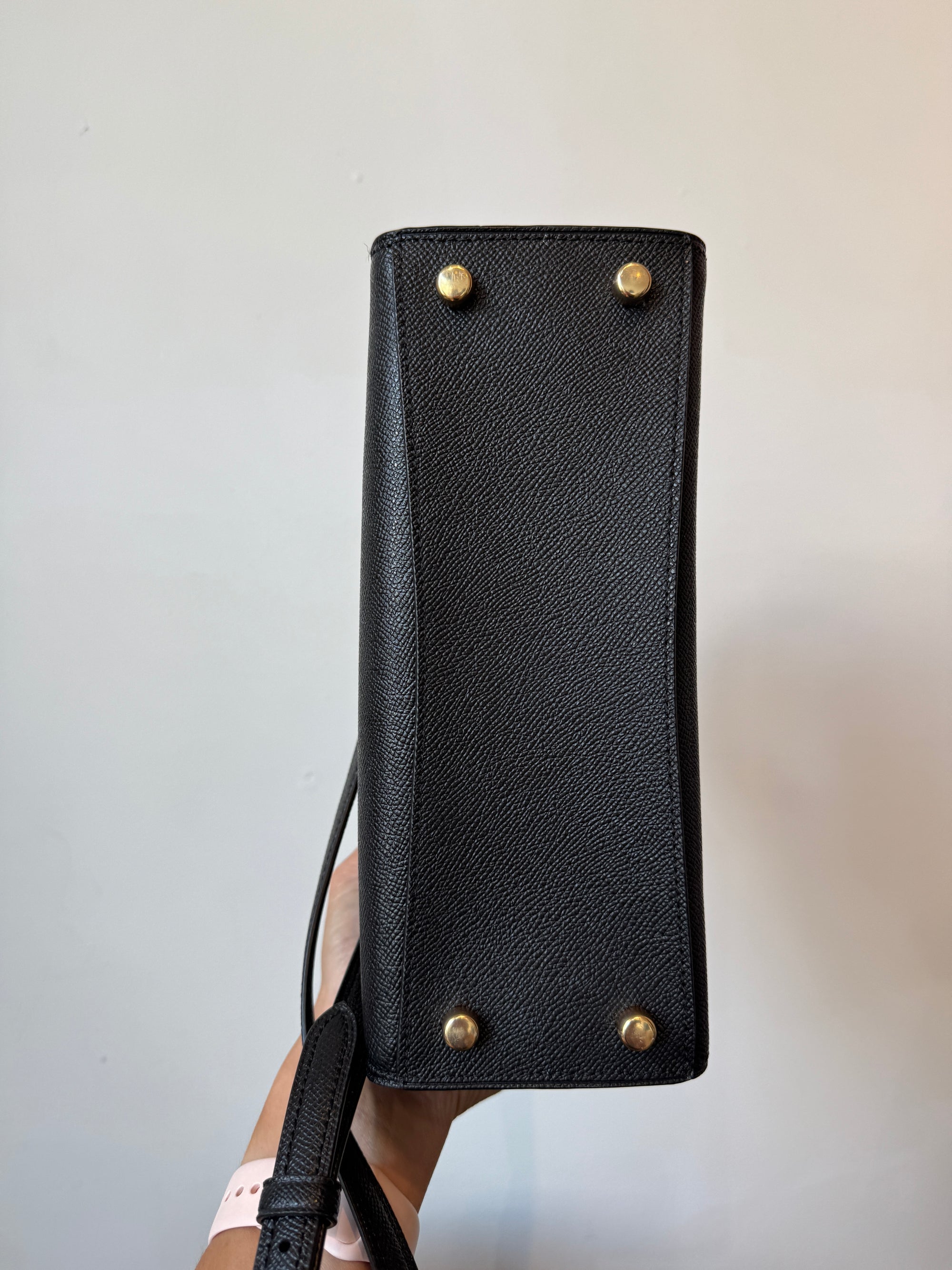 Coach Leather Tilly Top Handle Handbags Black