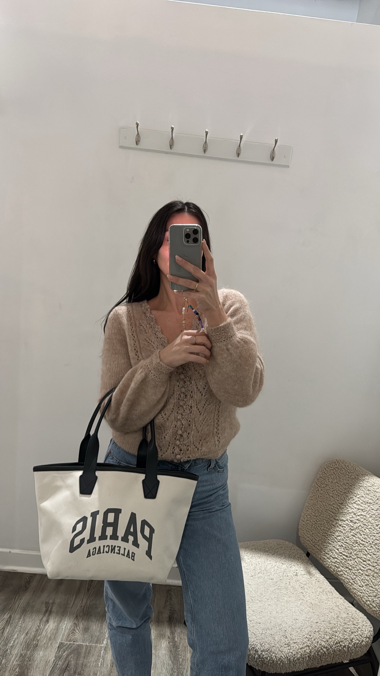 Balenciaga Borsetta Tote Cities Paris Jumbo da Donna, White Black