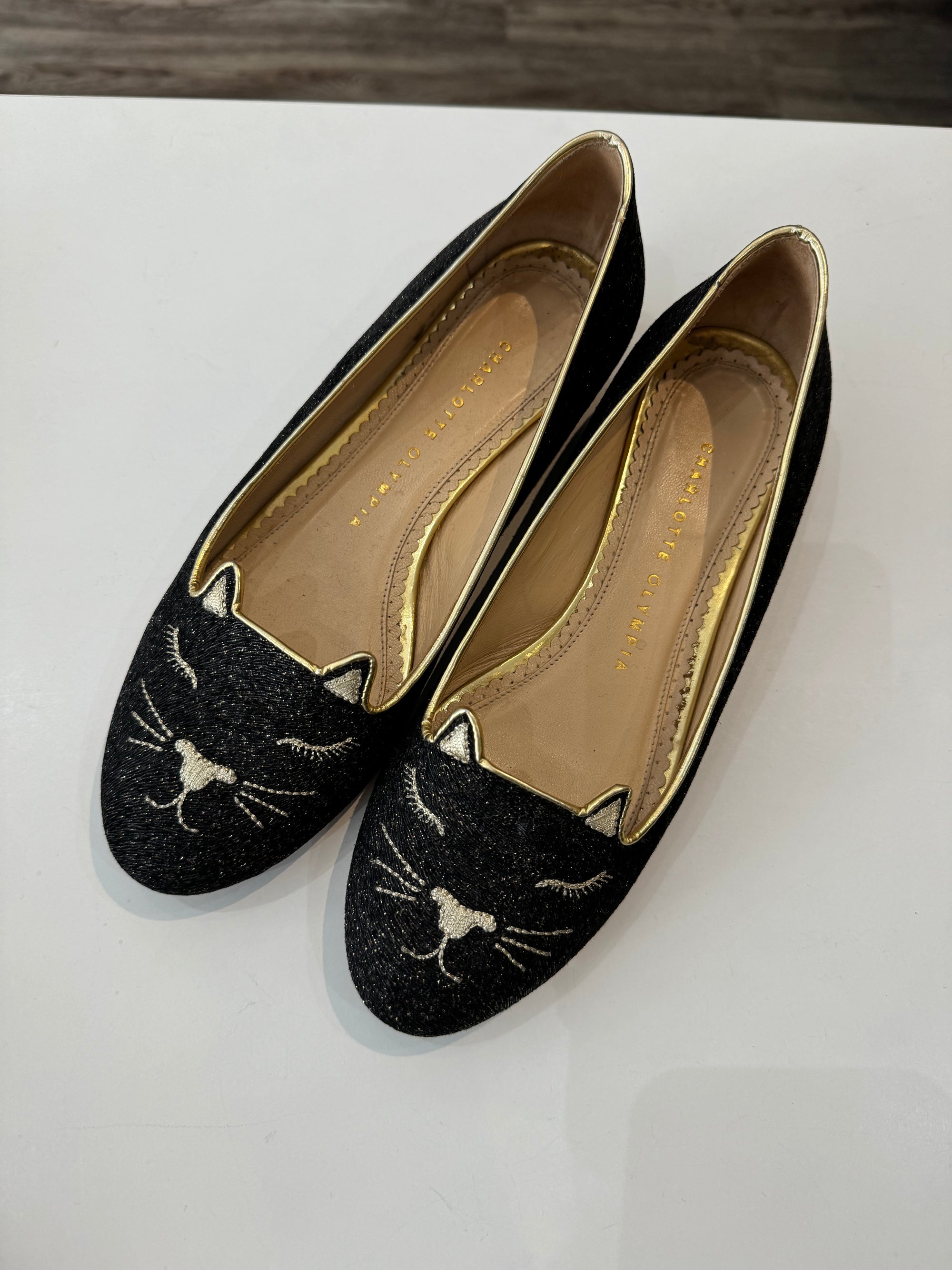 Charlotte Olympia kitty flats, Black, 36