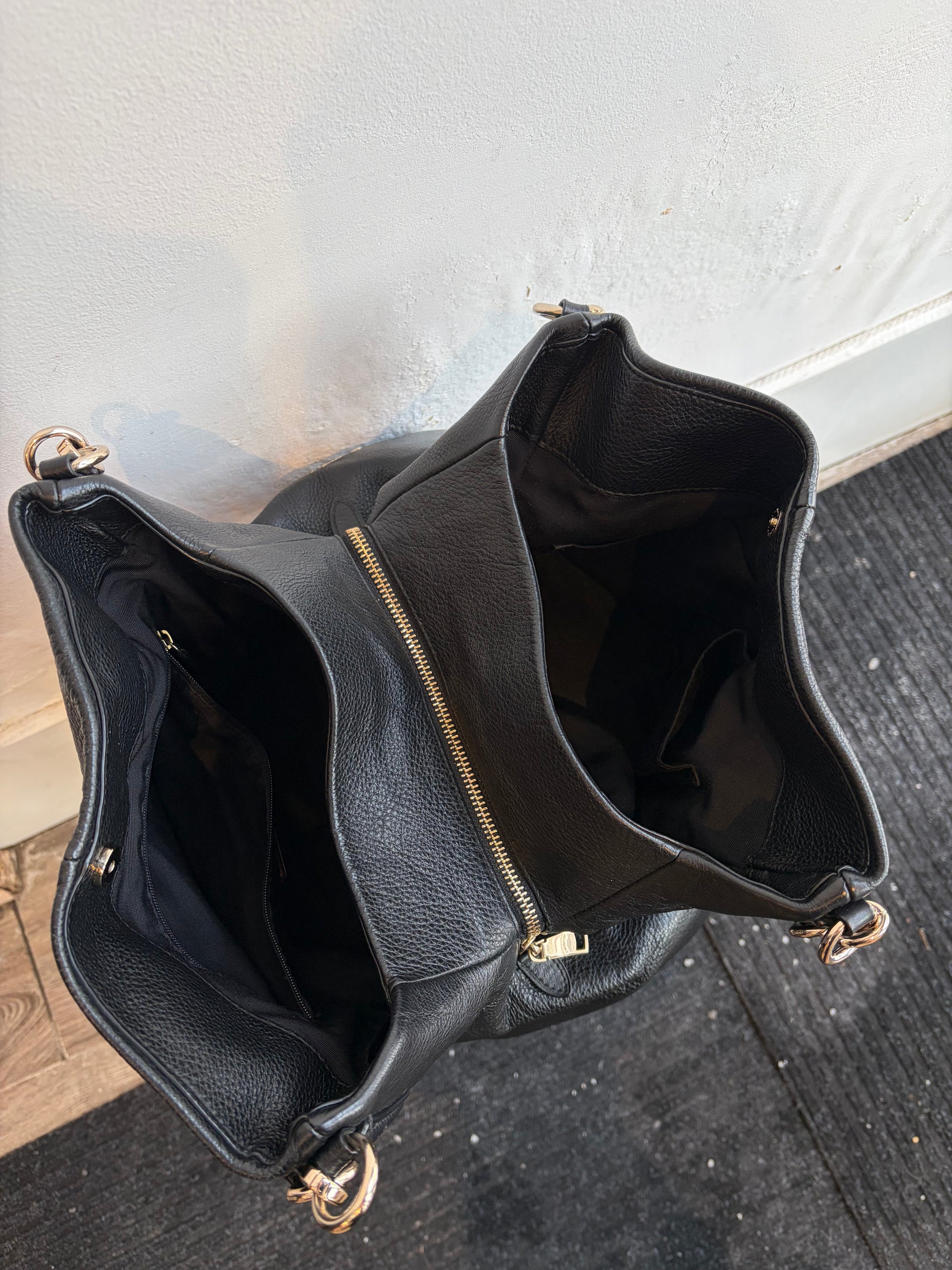 Coach Madison Pheobe Pebbled Leather Shoulder Bag, Black