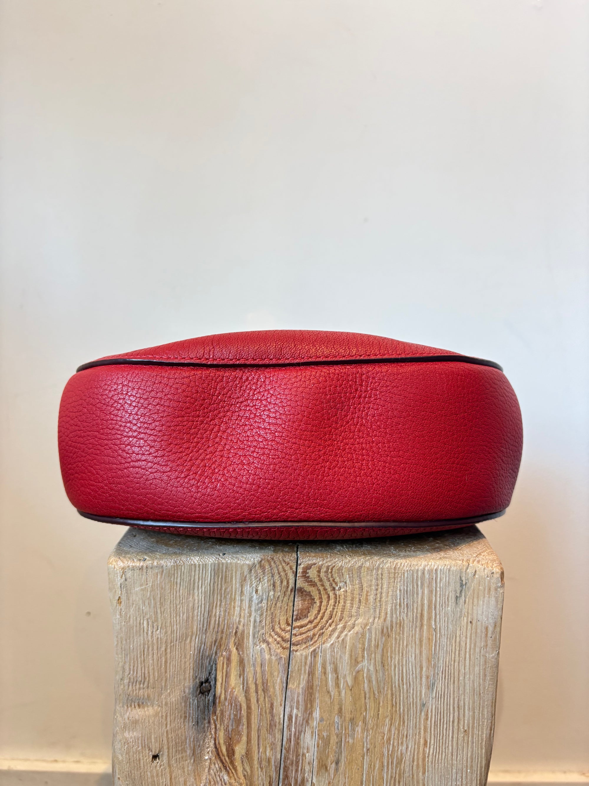 Chloe Leather Drew Bag, Red