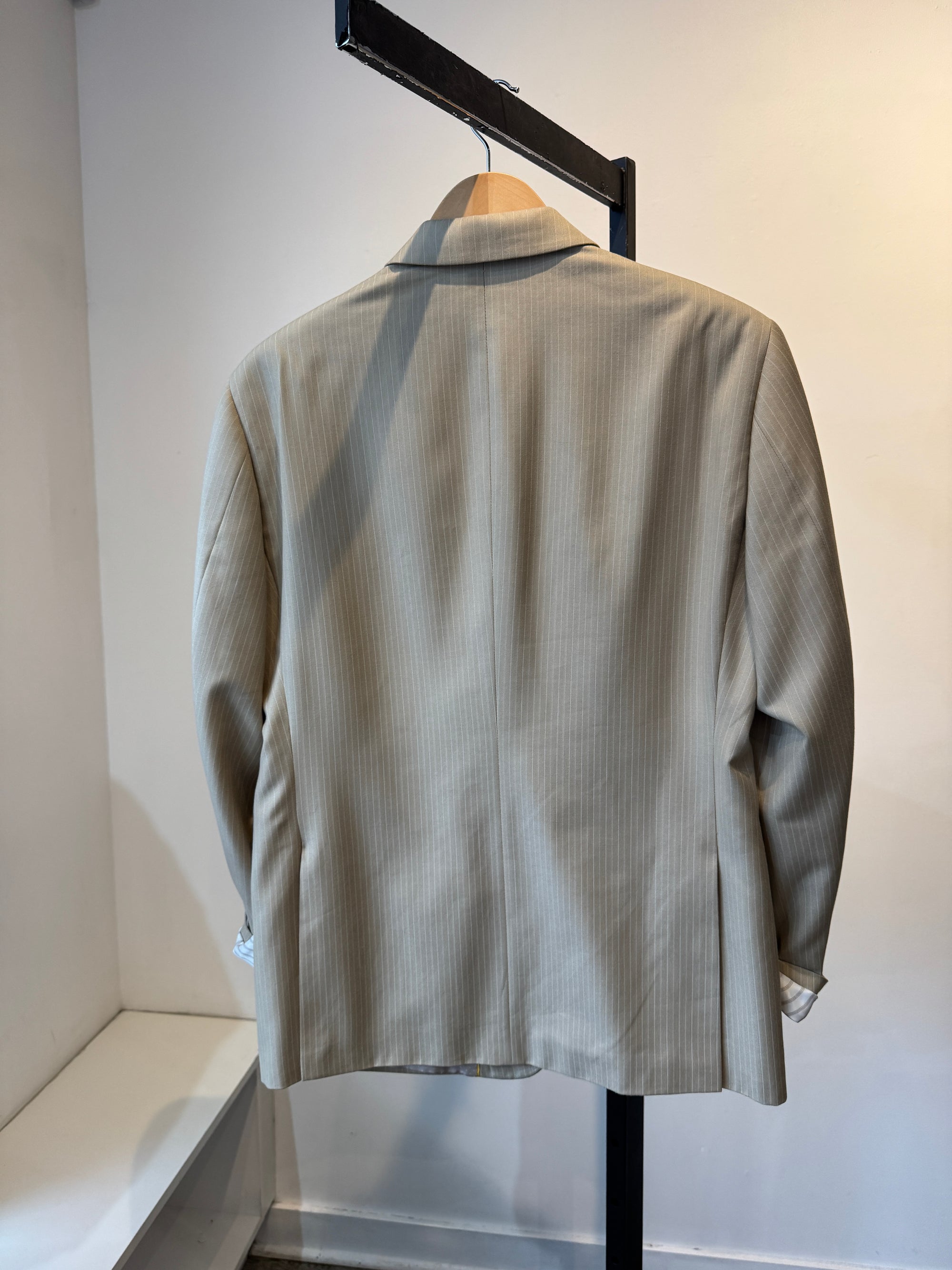 Lanfranco pinstripe blazer pearl buttons, Beige, Medium