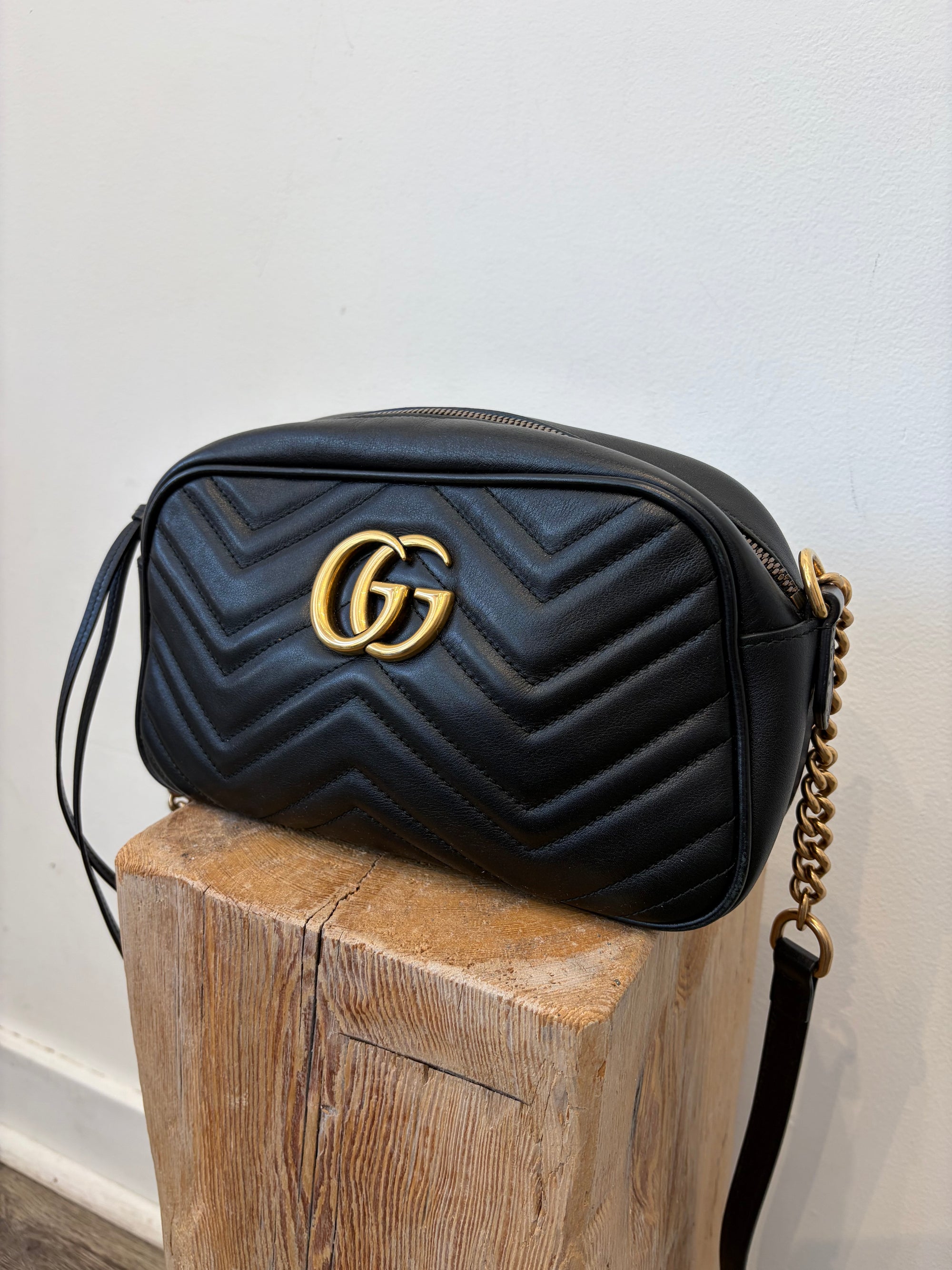 Gucci GG Matelassé Small Camera Bag, Black