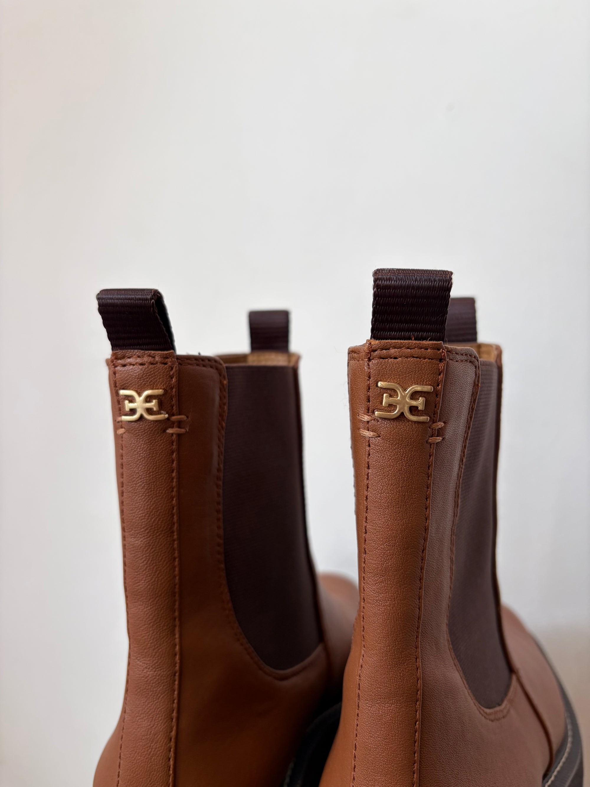 Sam Edelman Laguna Chelsea Leather Boots, Tawny Brown, 8