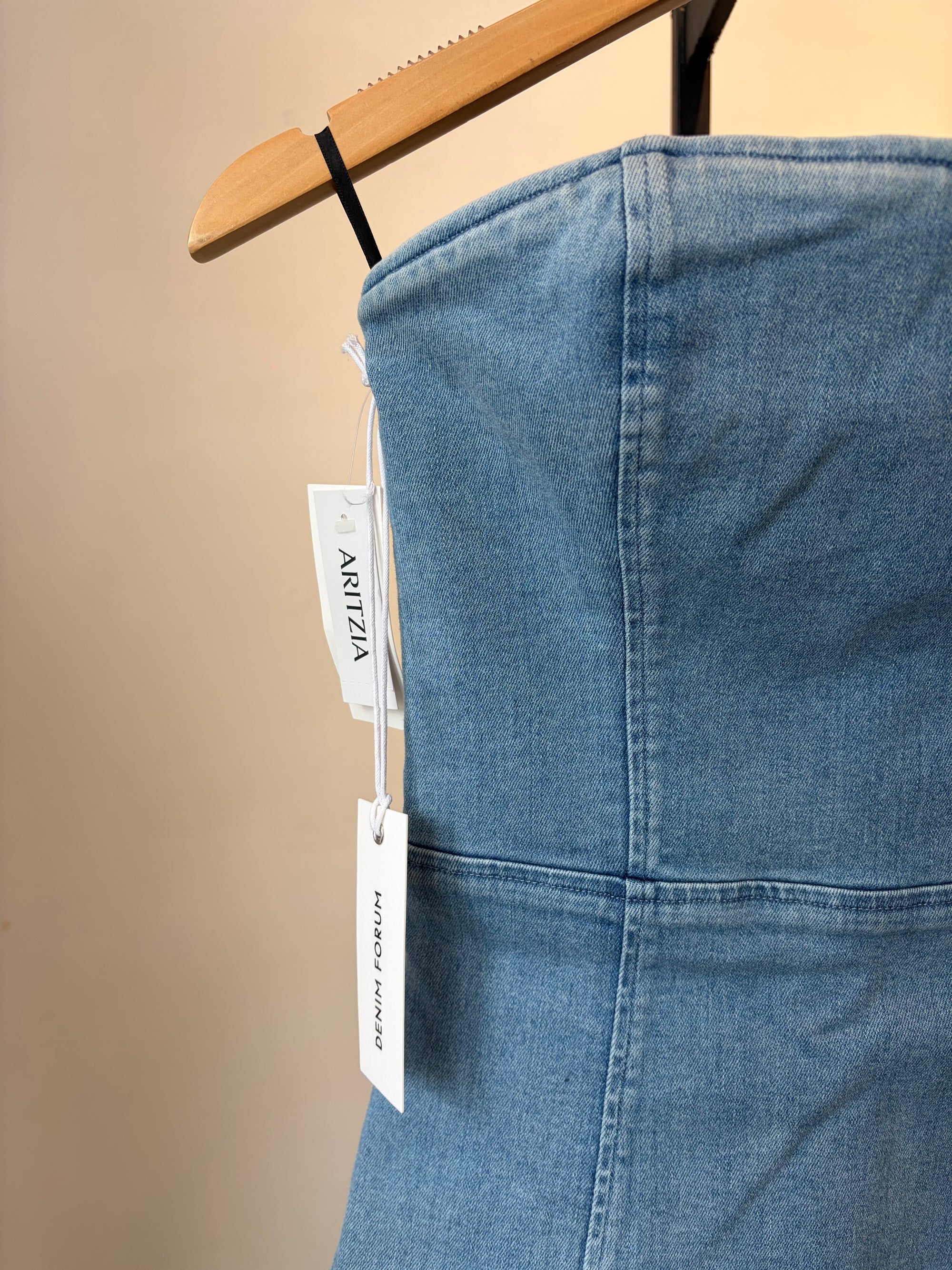 Denim Forum 90s Denim Tube Top Blue, Small