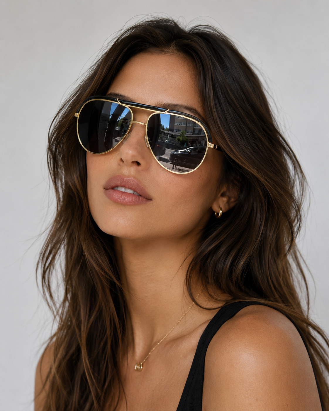 Christian Dior Desertic Aviator Sunglasses, Black
