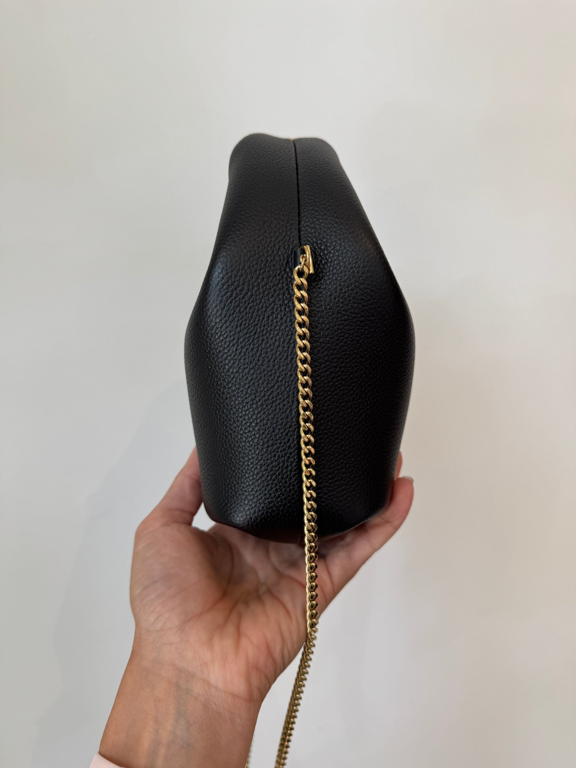 Polene Beri handbag, Black with gold hardware