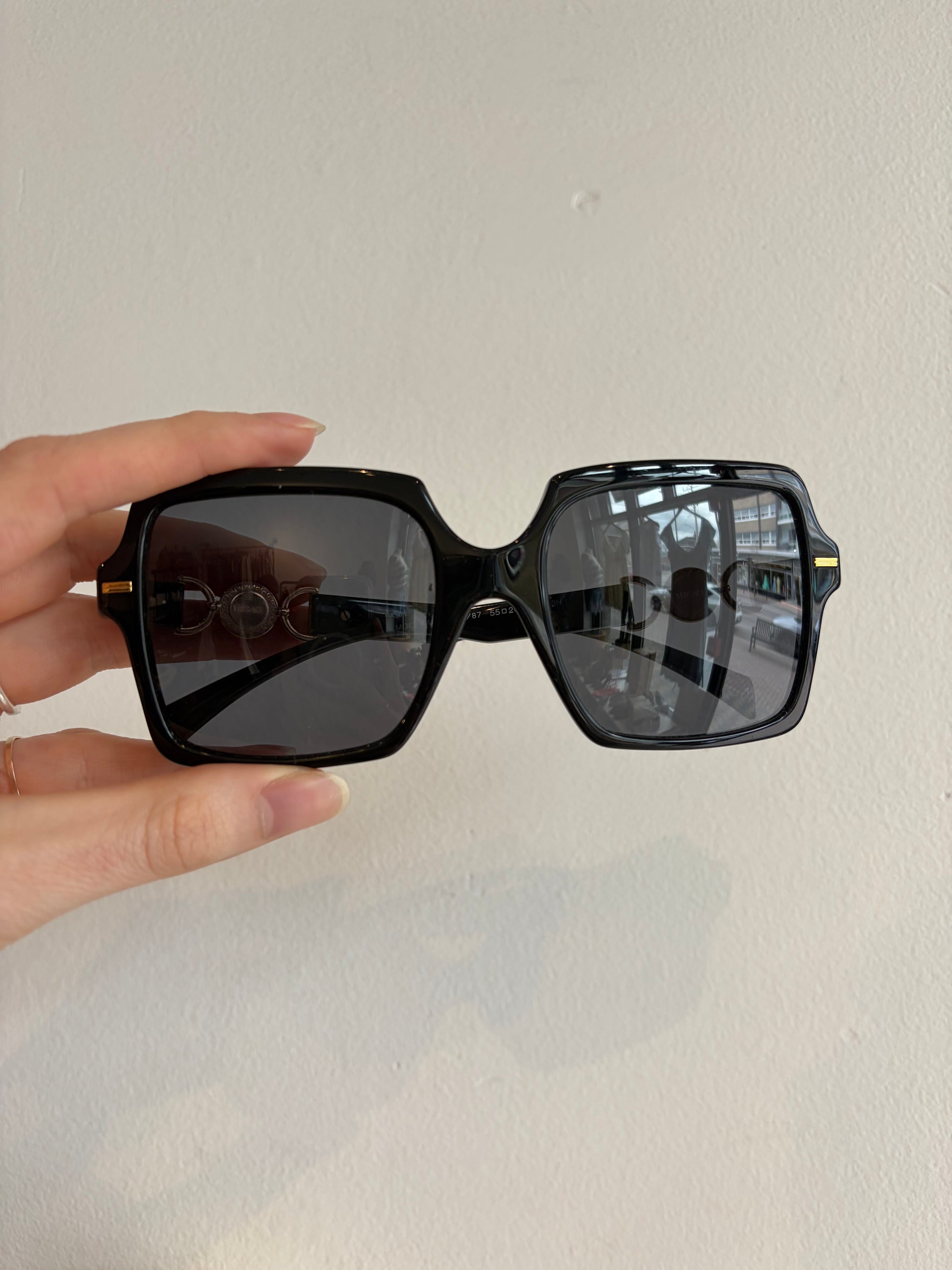 Versace Oversized Square Sunglasses, Black