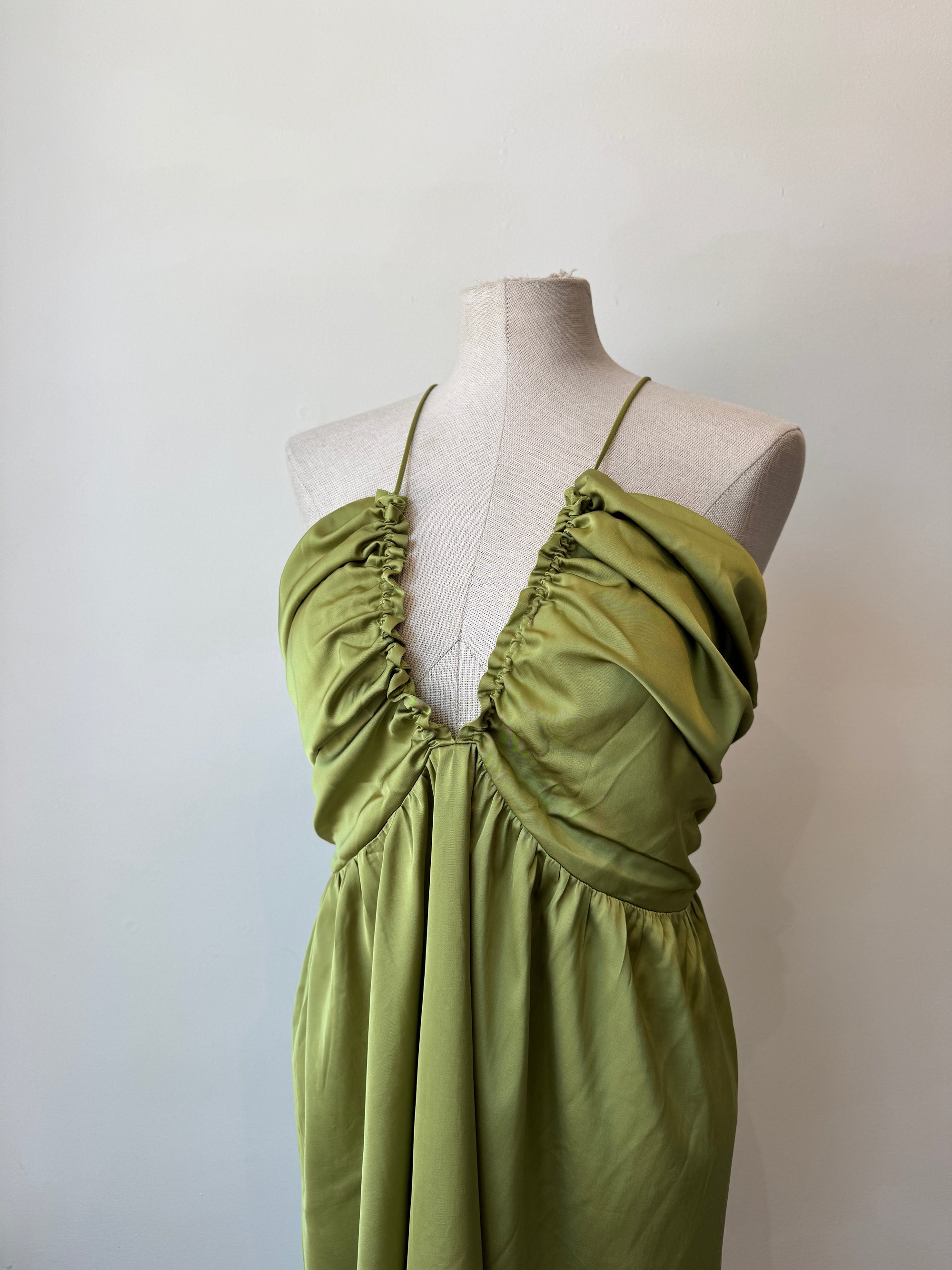Abercrombie & Fitch Satin Dress Green, XLT - The Recollective Abercrombie & Fitch Satin Dress Green, XLT - The Recollective