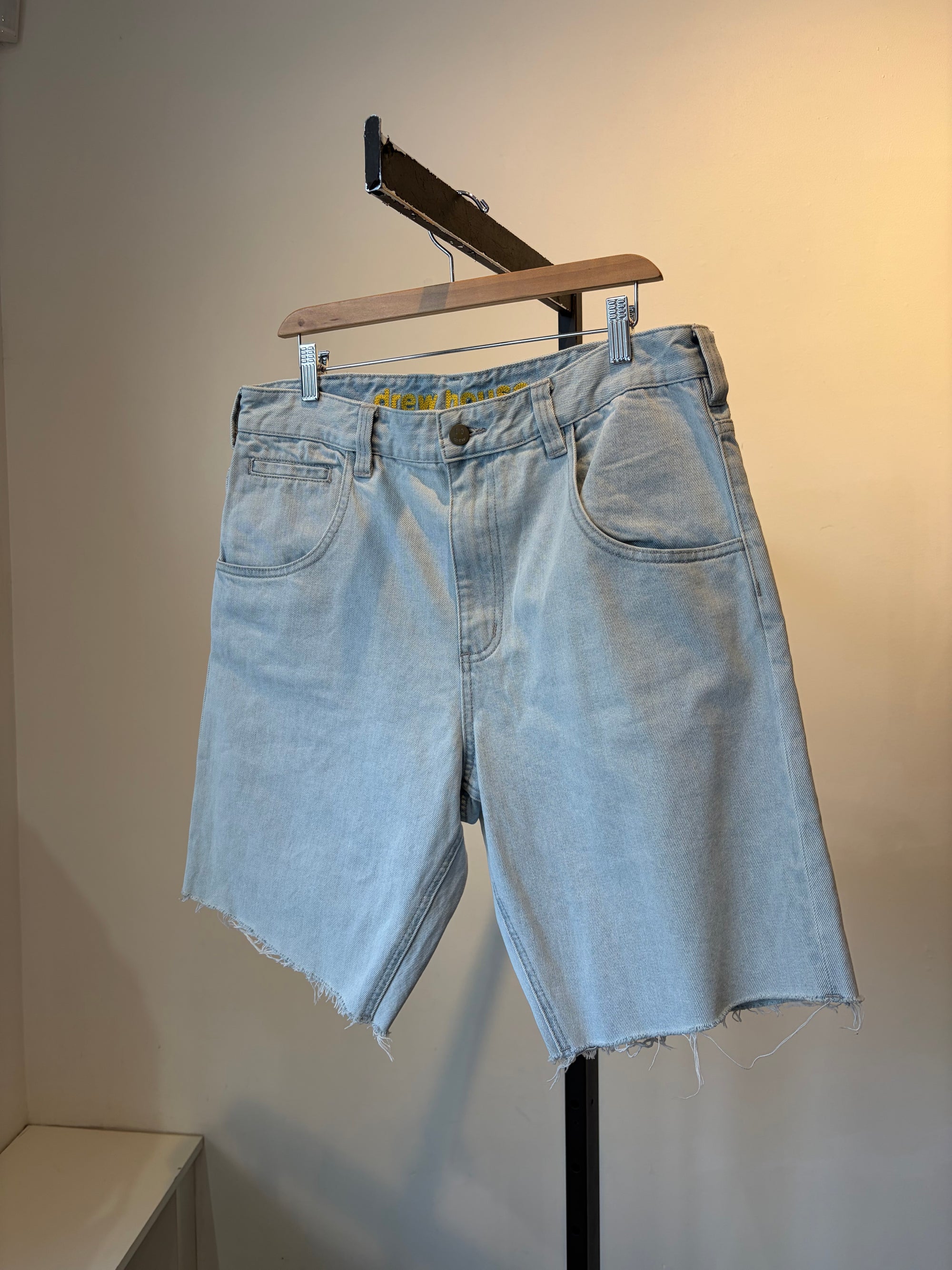 Drew House Smiley Denim Short Bleach Washed, 34