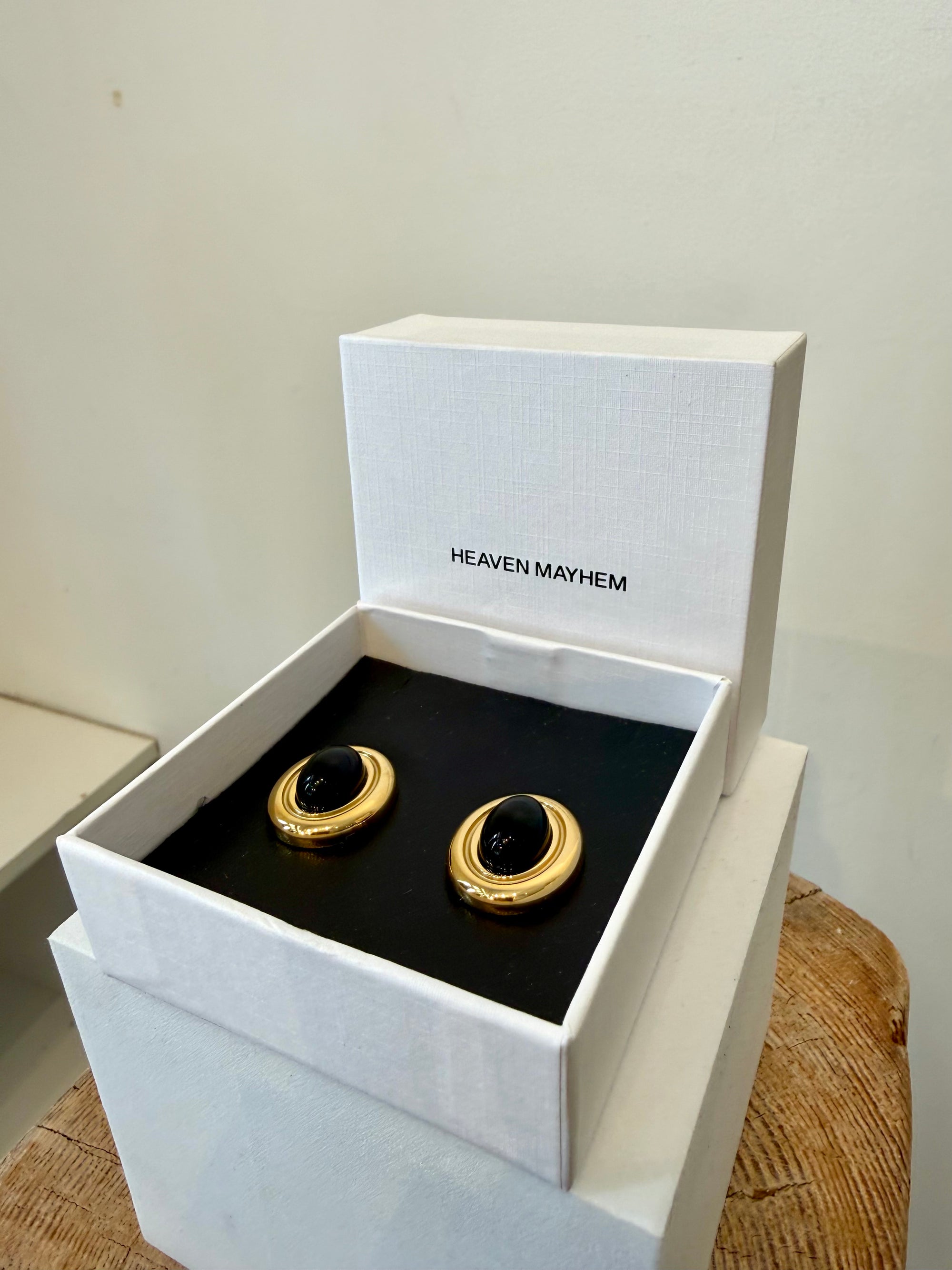 Heaven Mayhem Prize Earrings, Gold/Black