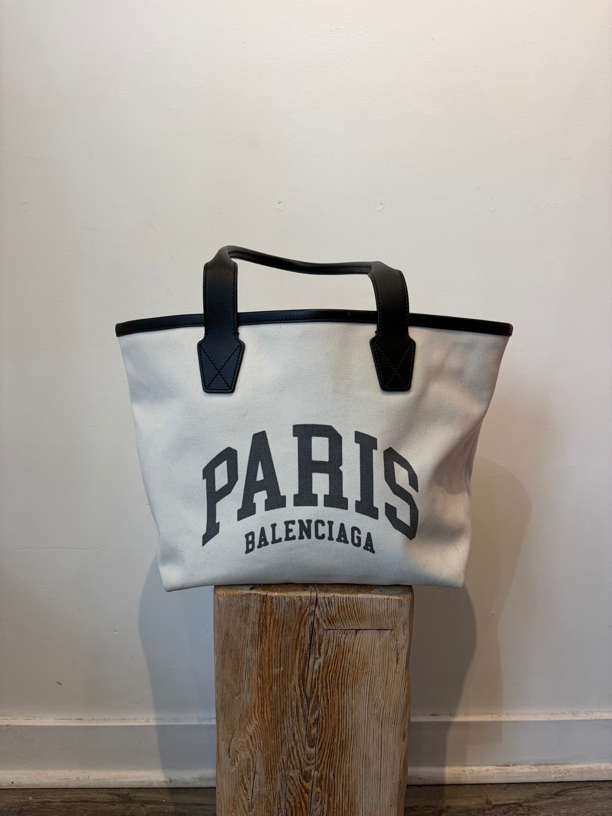 Balenciaga Borsetta Tote Cities Paris Jumbo da Donna, White Black