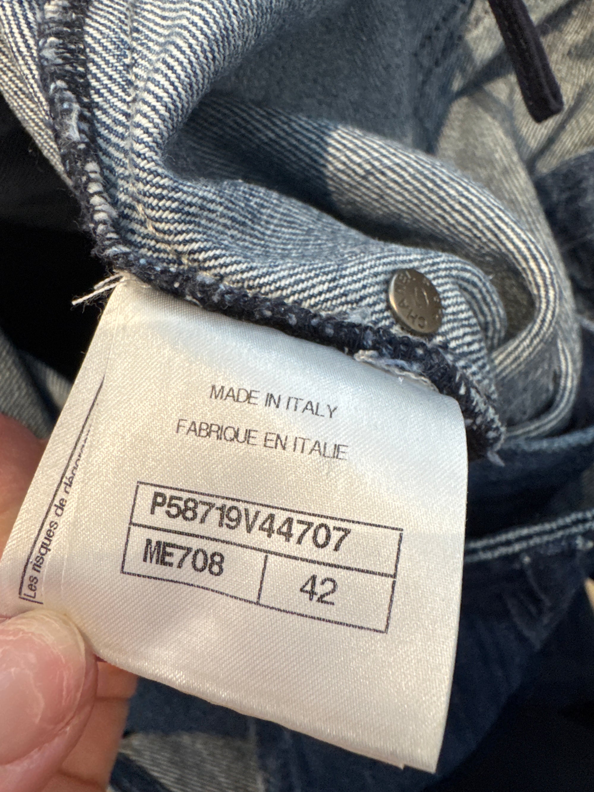 Chanel High Rise Wide Leg Jeans, 42