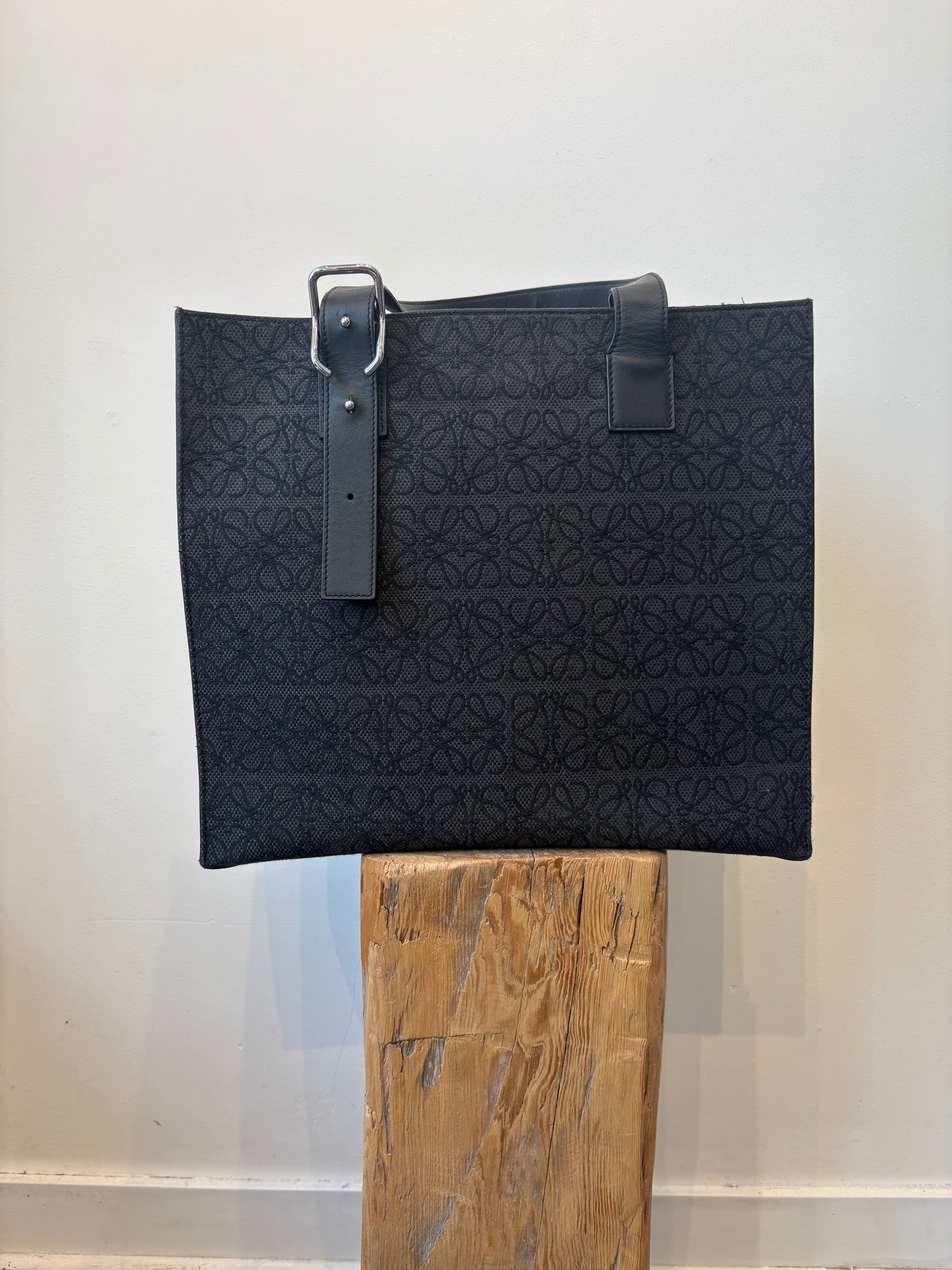 Loewe Buckle Anagram Tote Bag, Handbags Black