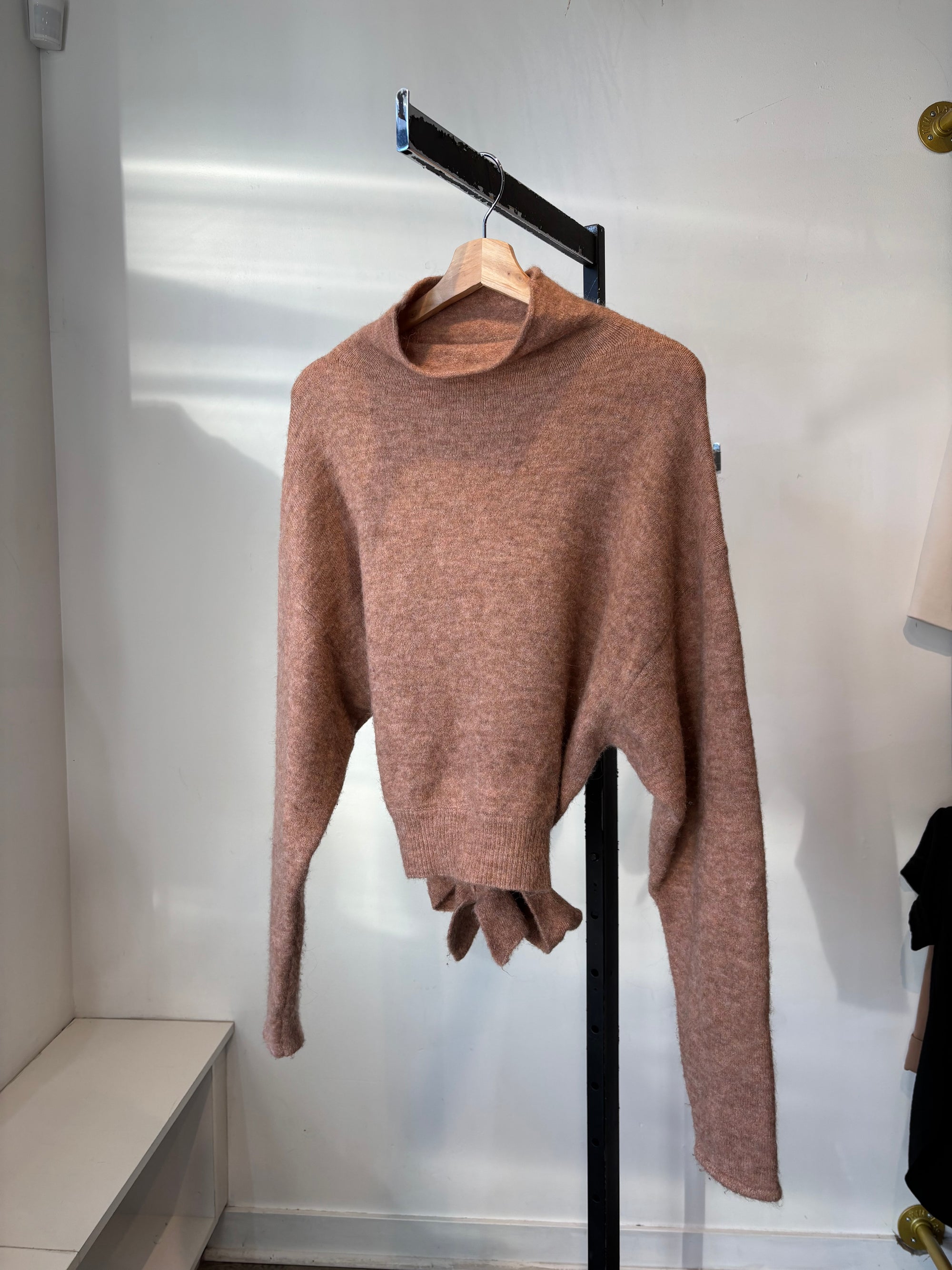 Wilfred blush mock neck knit sweater