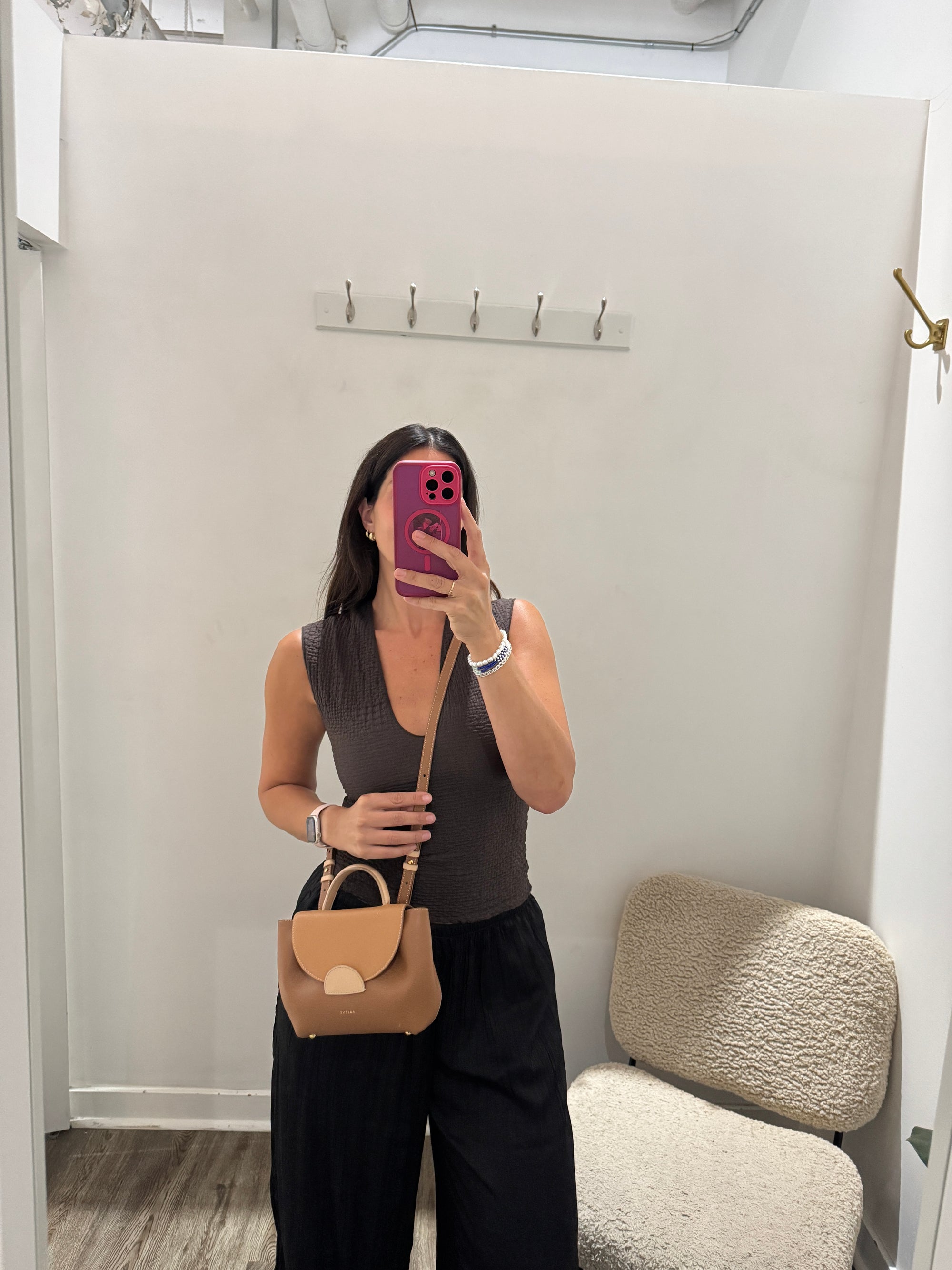 Polène Numero Un Nano Handbag, Camel