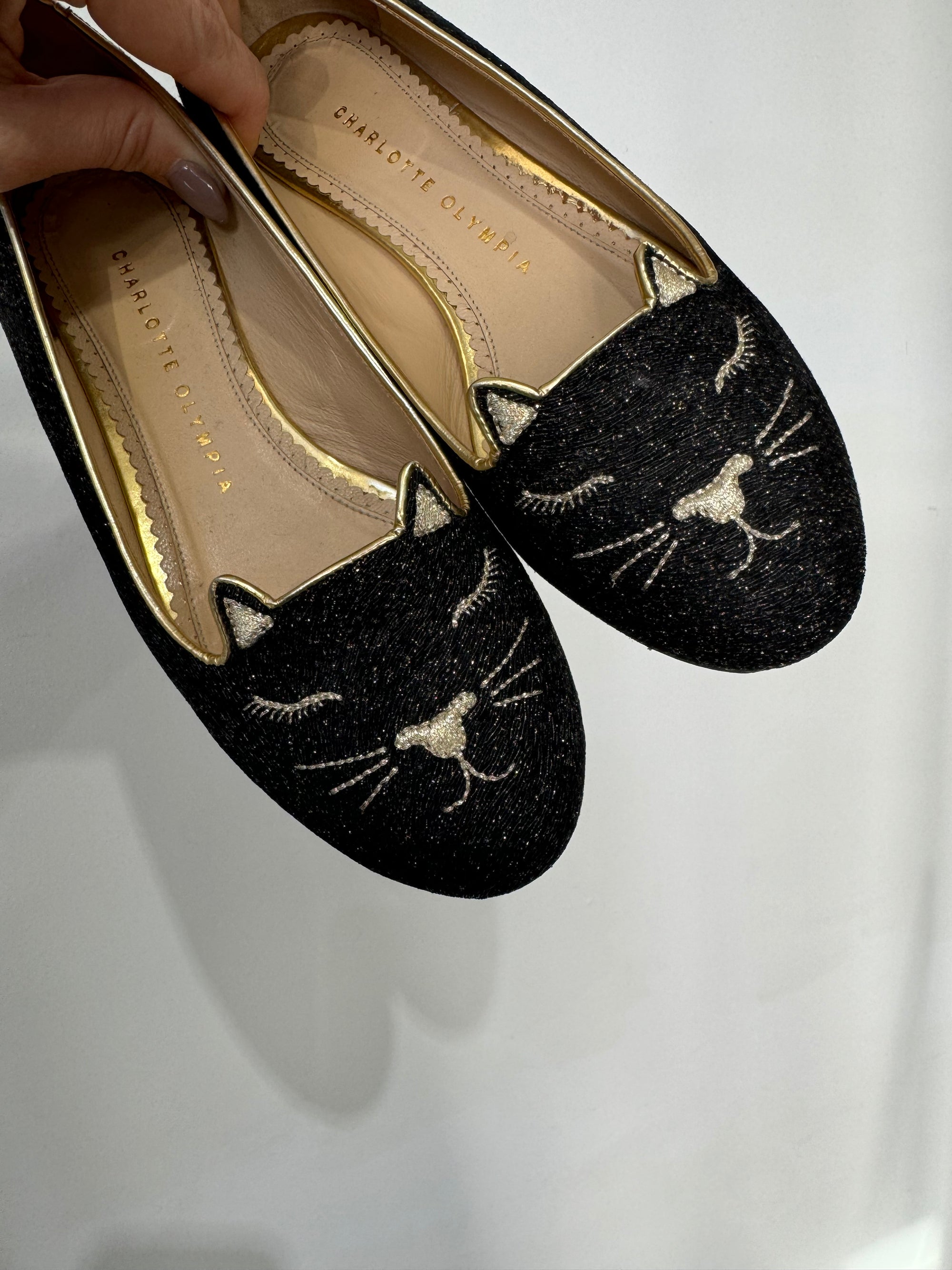 Charlotte Olympia kitty flats, Black, 36