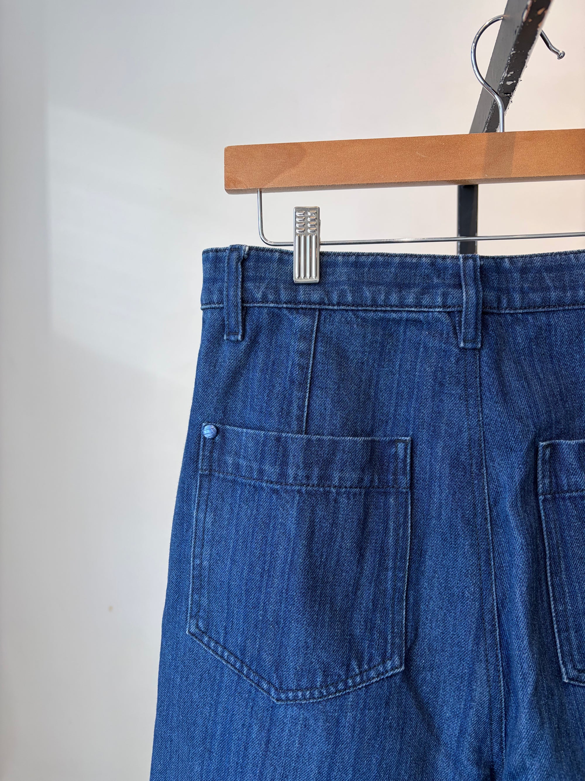 Chanel High Rise Wide Leg Jeans, 42