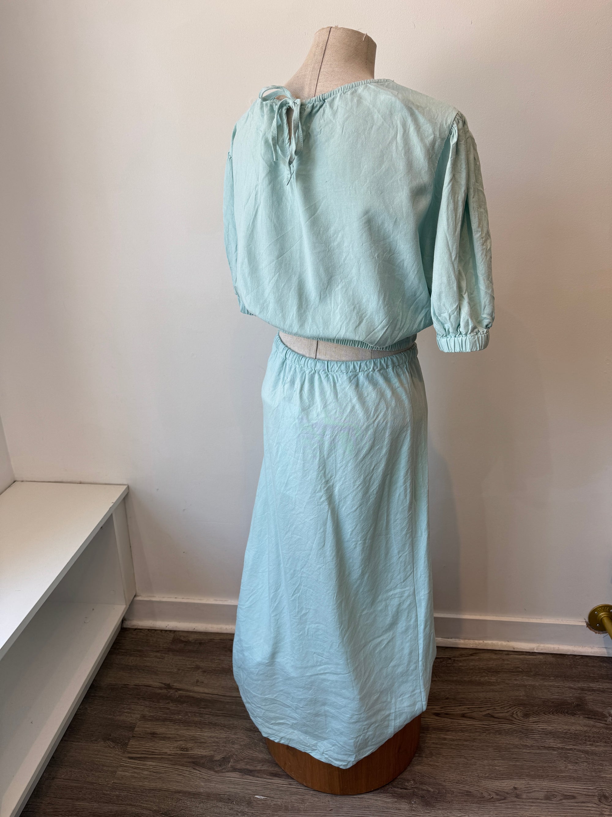 Rhythm Linen Skirt Set Blue, size 8