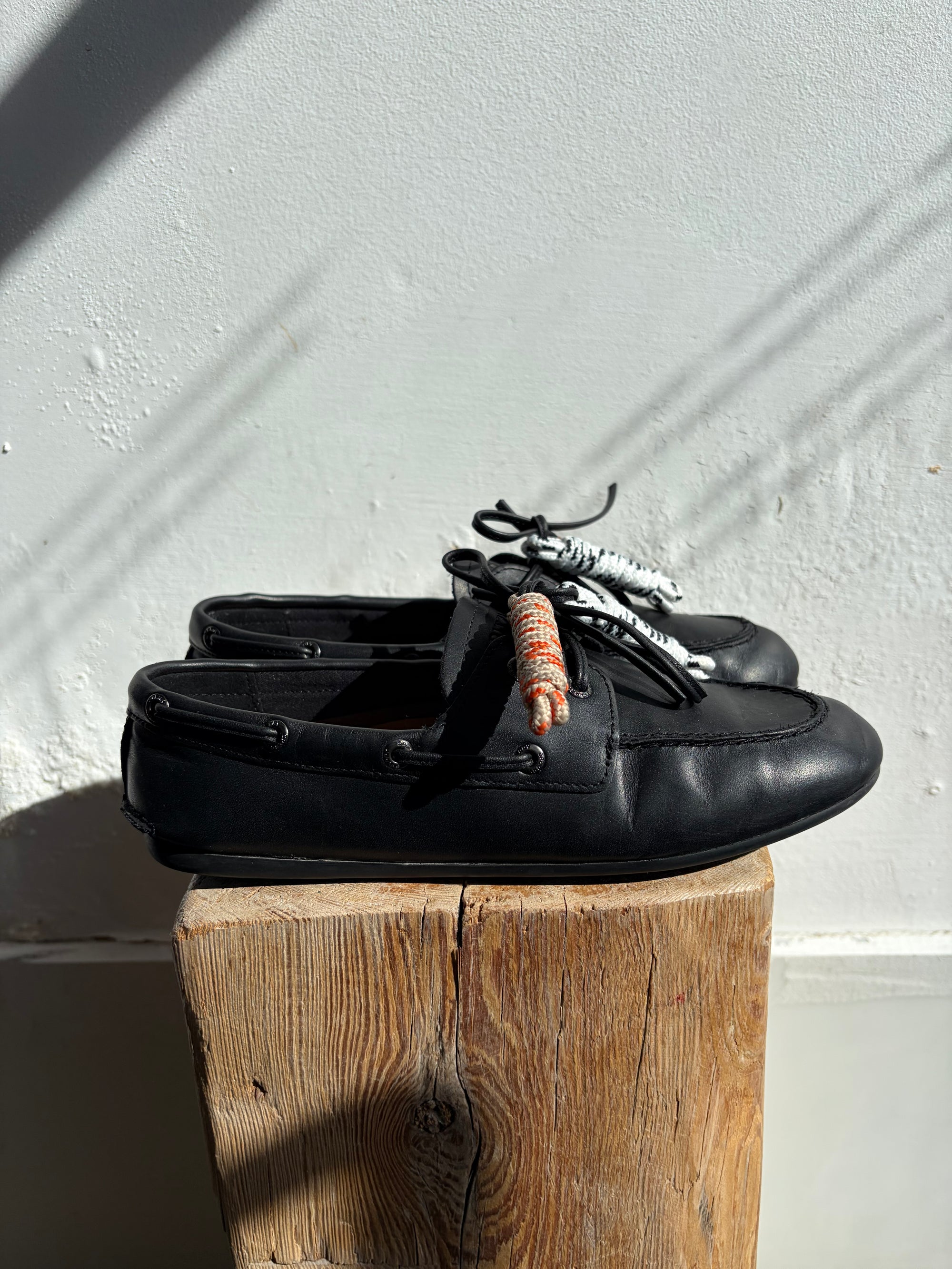 Aritzia x Sperry, AO boat shoes, Black, 6.5