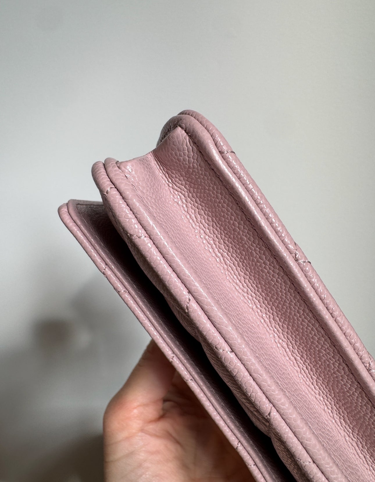 Chanel Wallet on Chain, 2023, Caviar Quilted Leather,  Pink with Silver Hardware