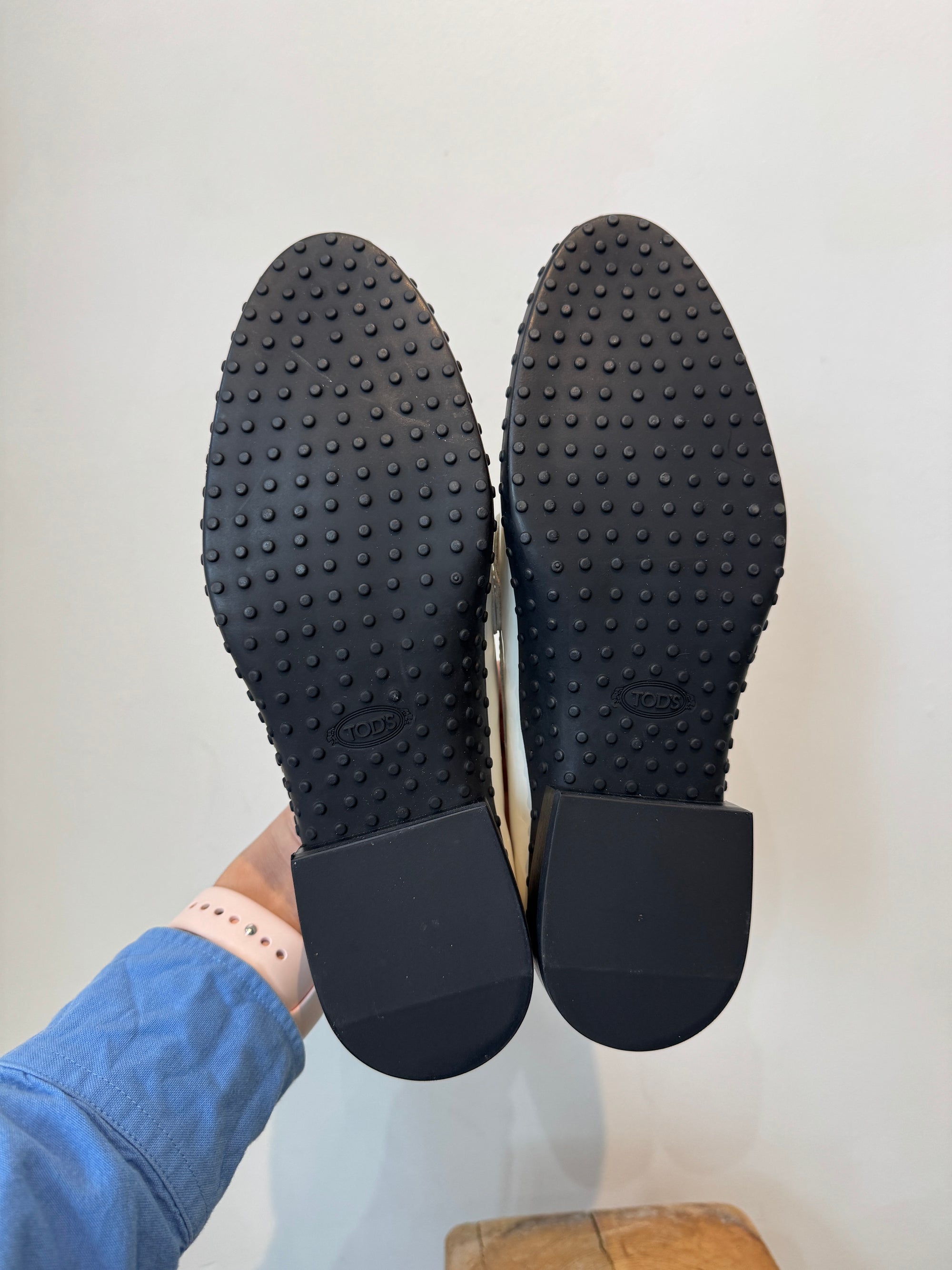 Tod's Mocassino Penny Loafers, White, 36.5