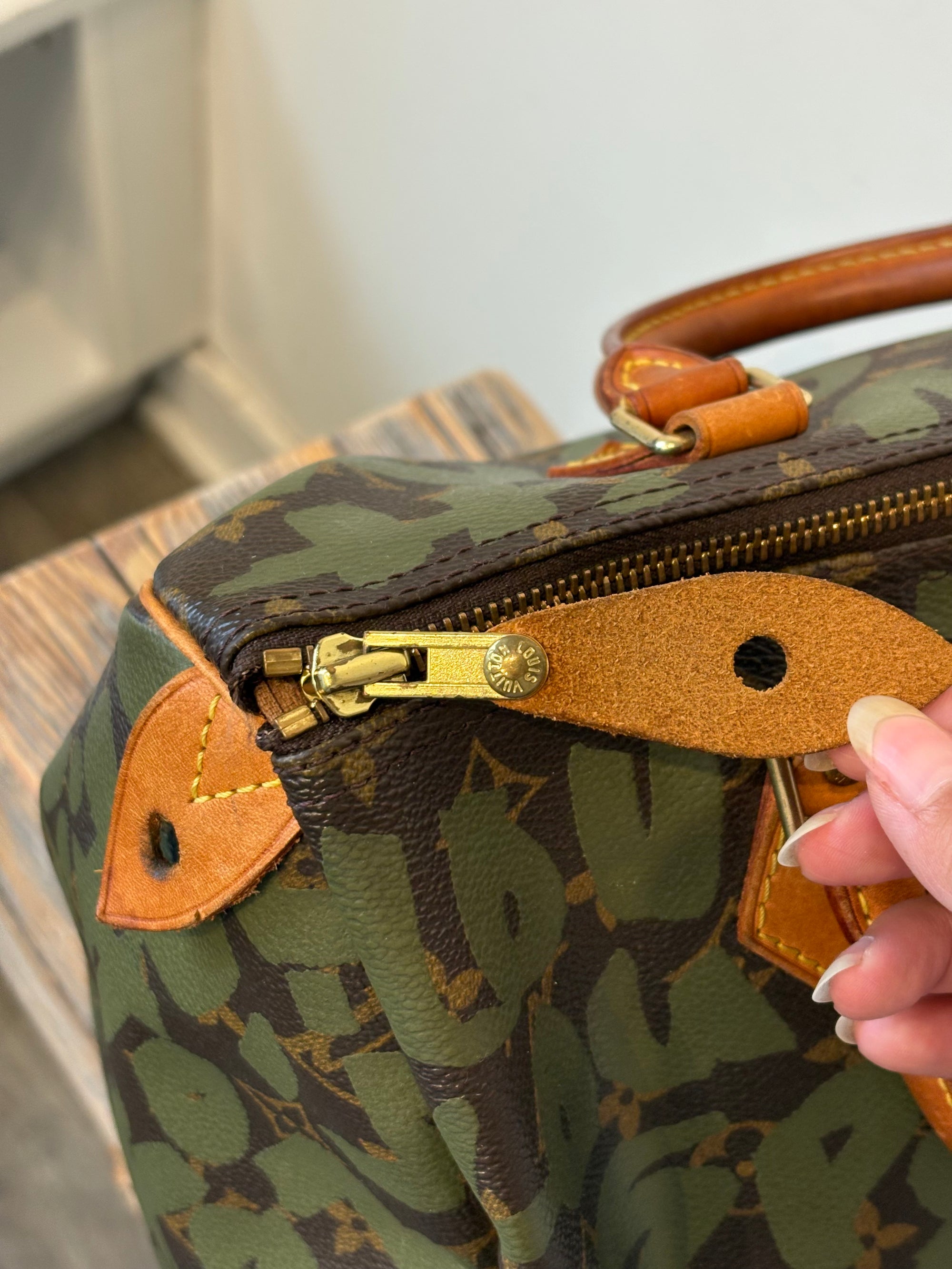 Louis Vuitton x Stephen Sprouse 2001 Speedy 30, brown/dark green