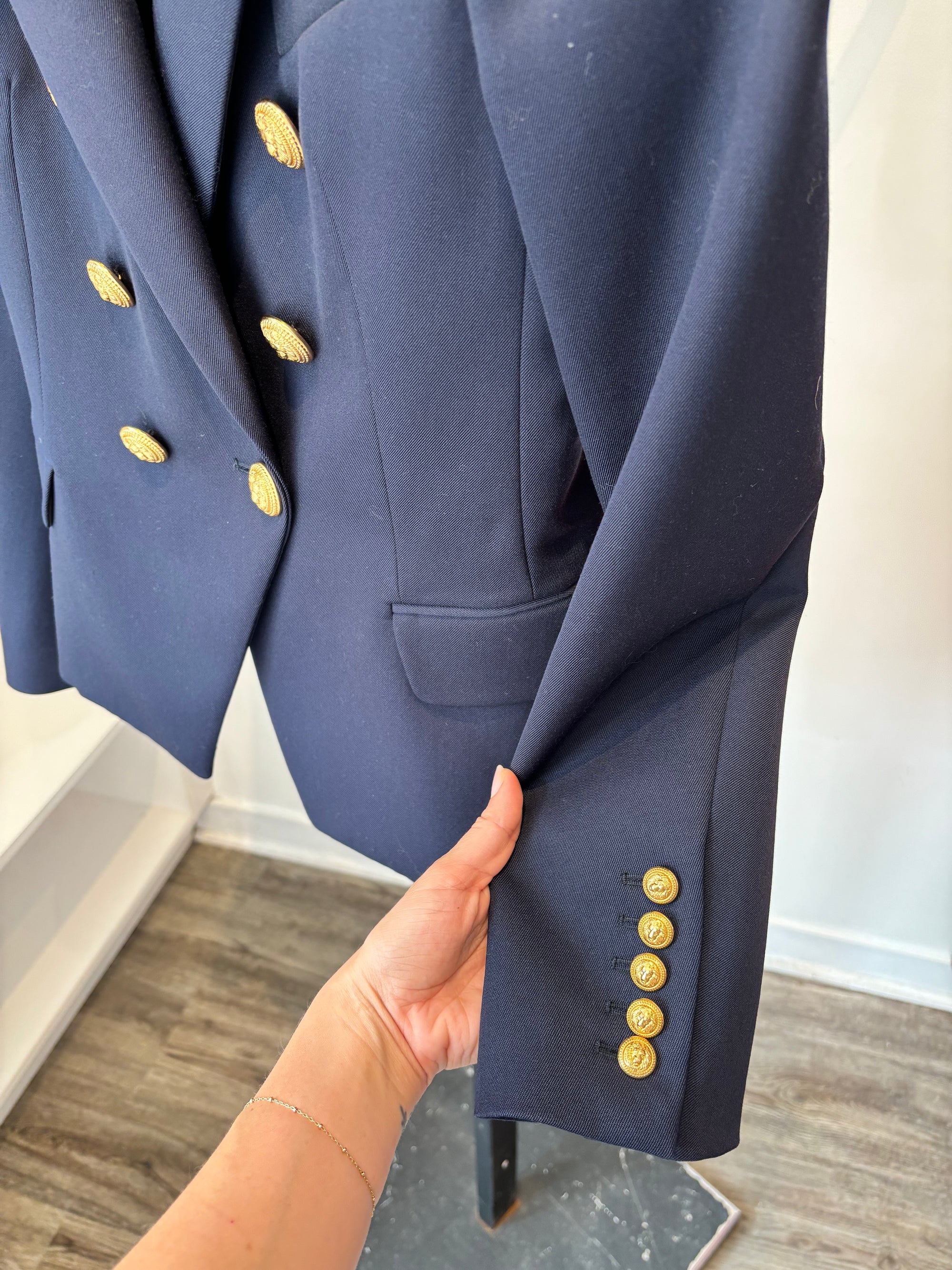 Balmain Navy Blazer Size 40 The Recollective