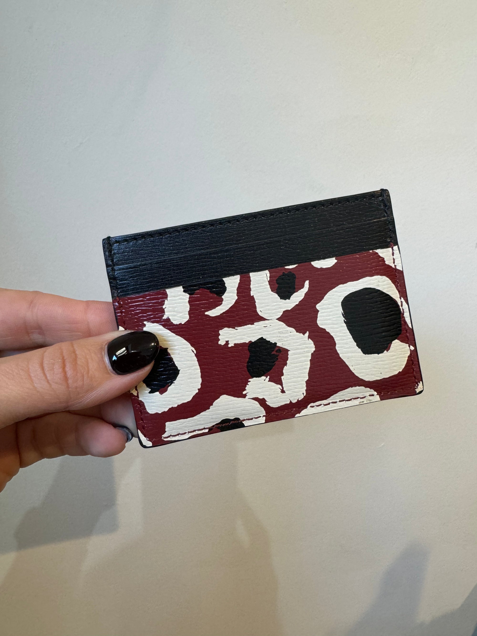 Gucci animal print card holder,  Red Black