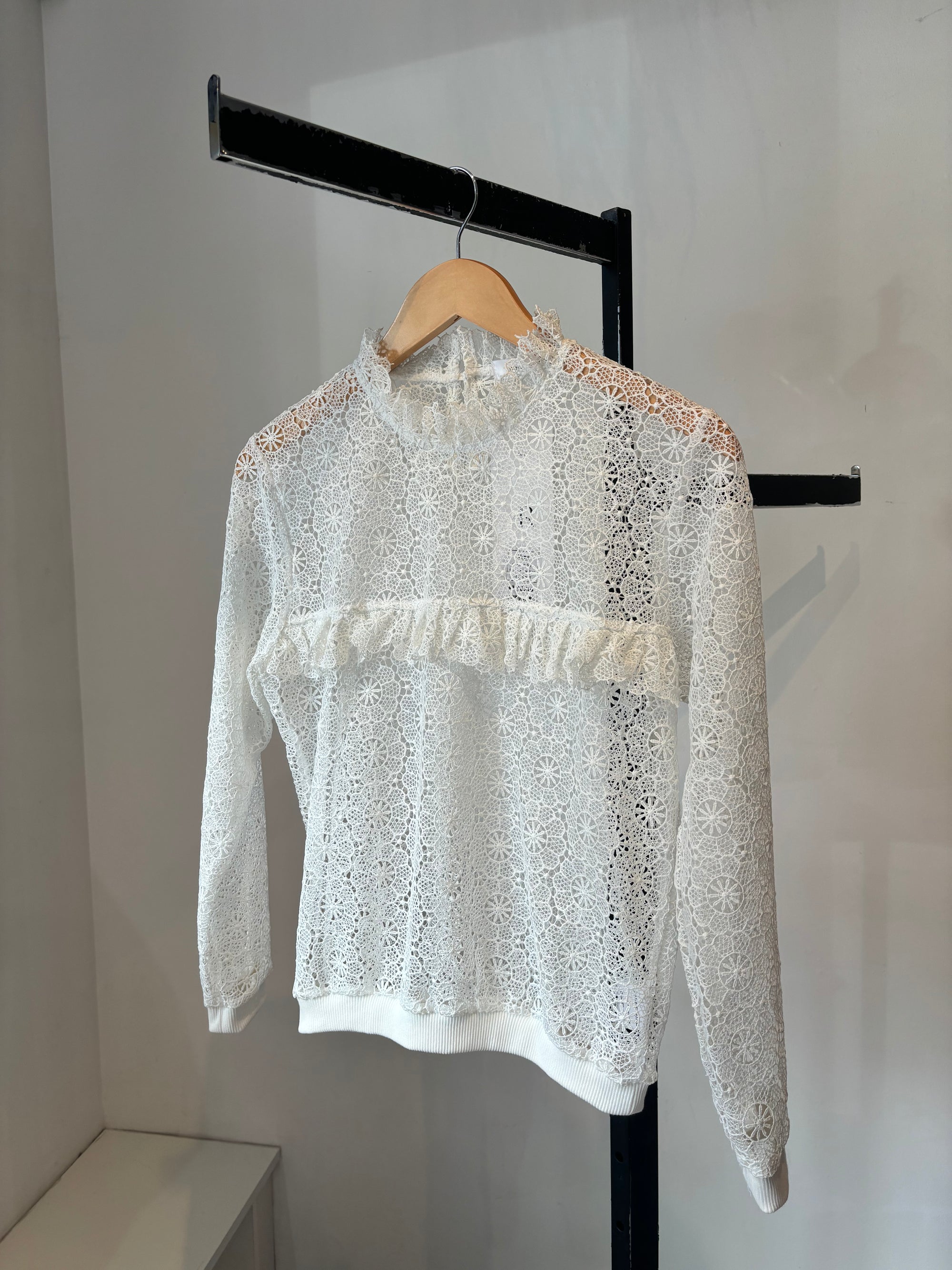 Anine Bing, White Lace Blouse, Size Small