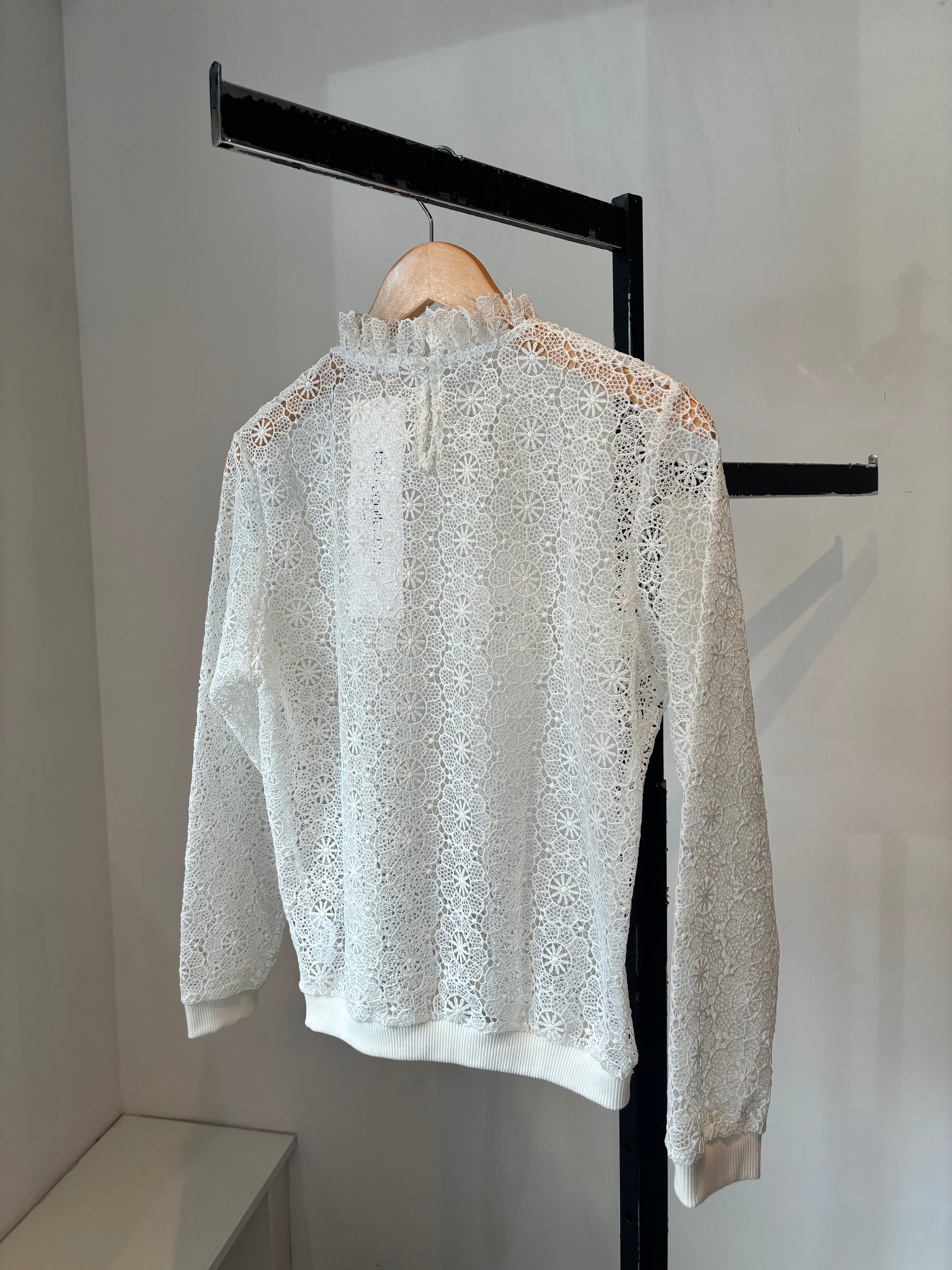 Anine Bing, White Lace Blouse, Size Small