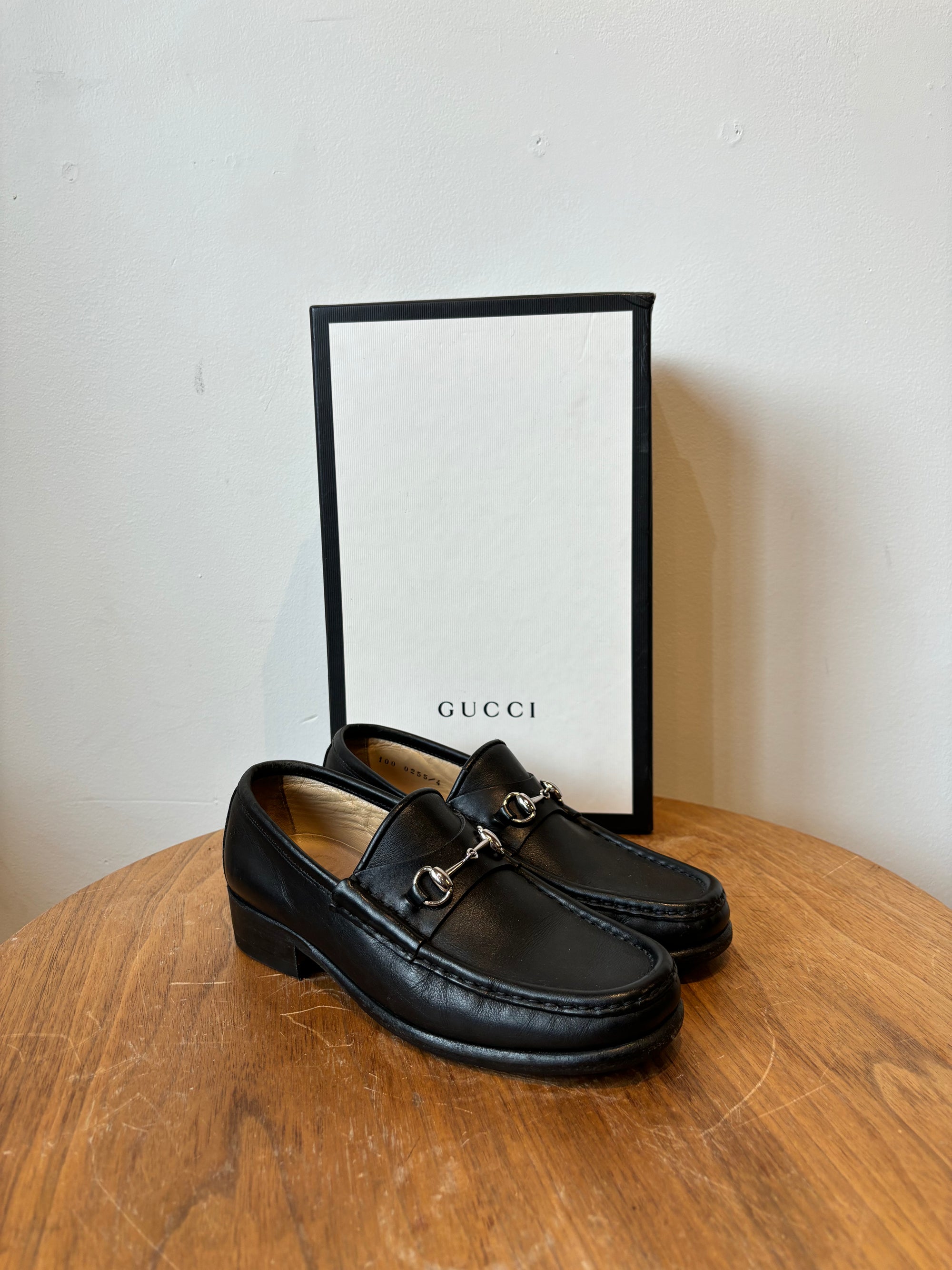 Gucci Leather Loafers Black, Size 5.5