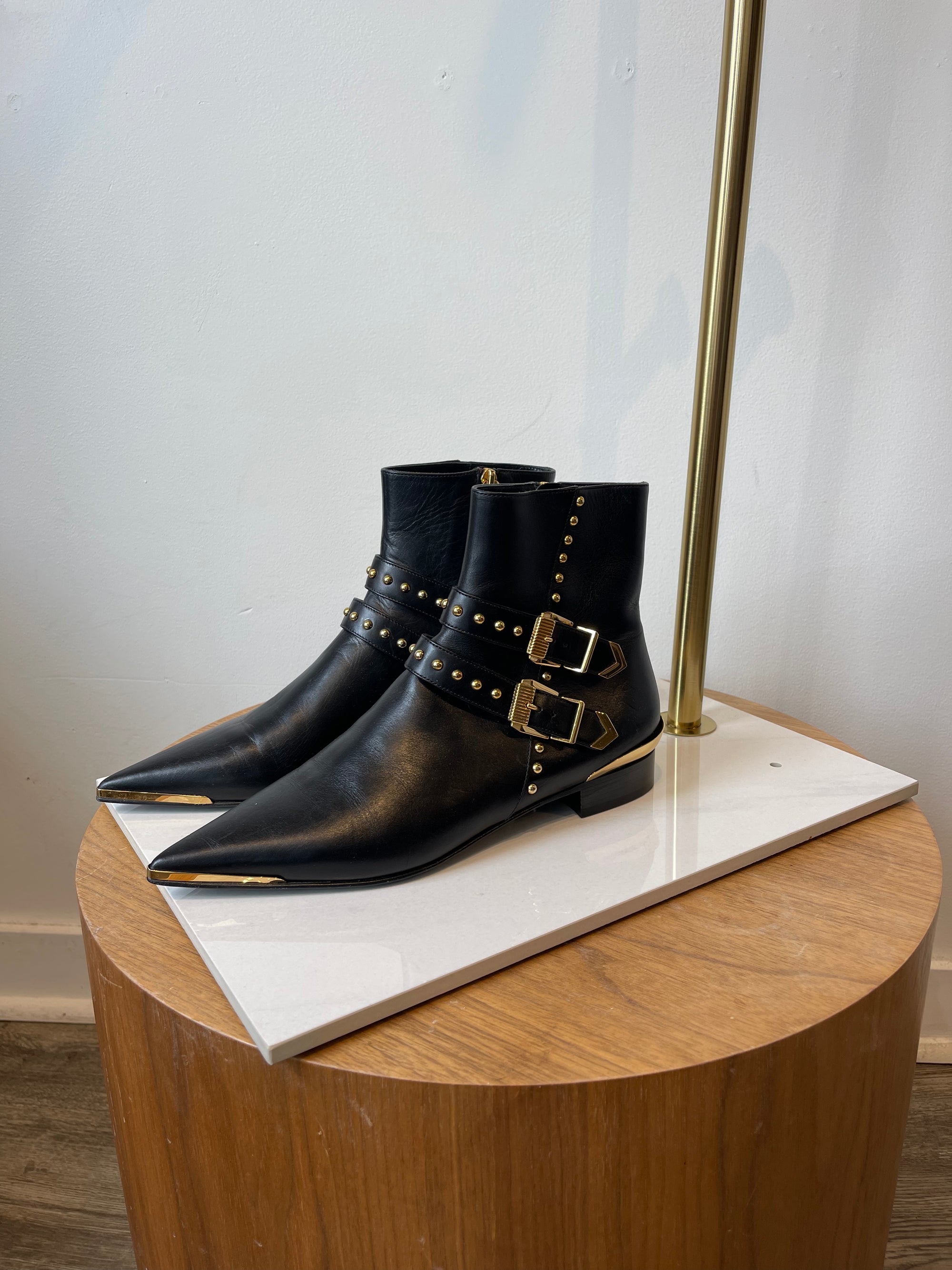 Black gold ankle boots discount