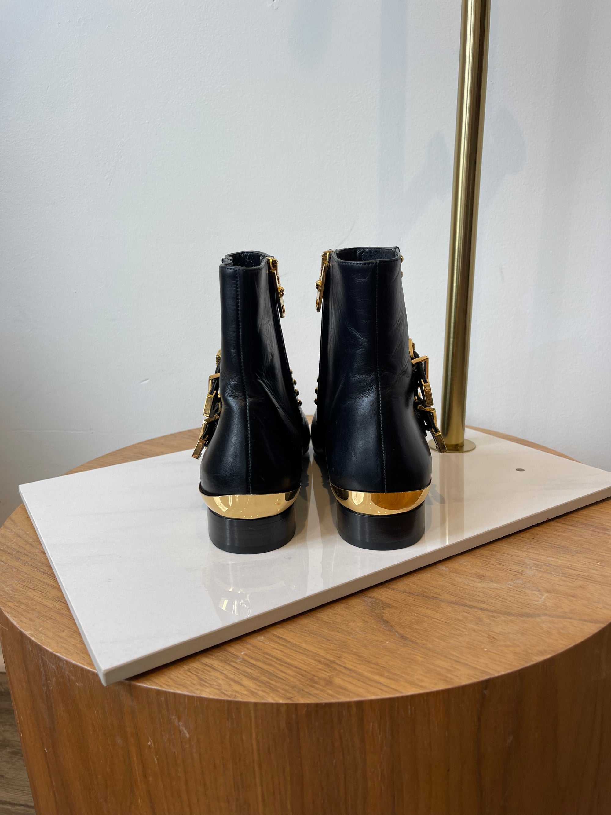 Versace Pointed Toe Ankle Boots Size 39 The Recollective