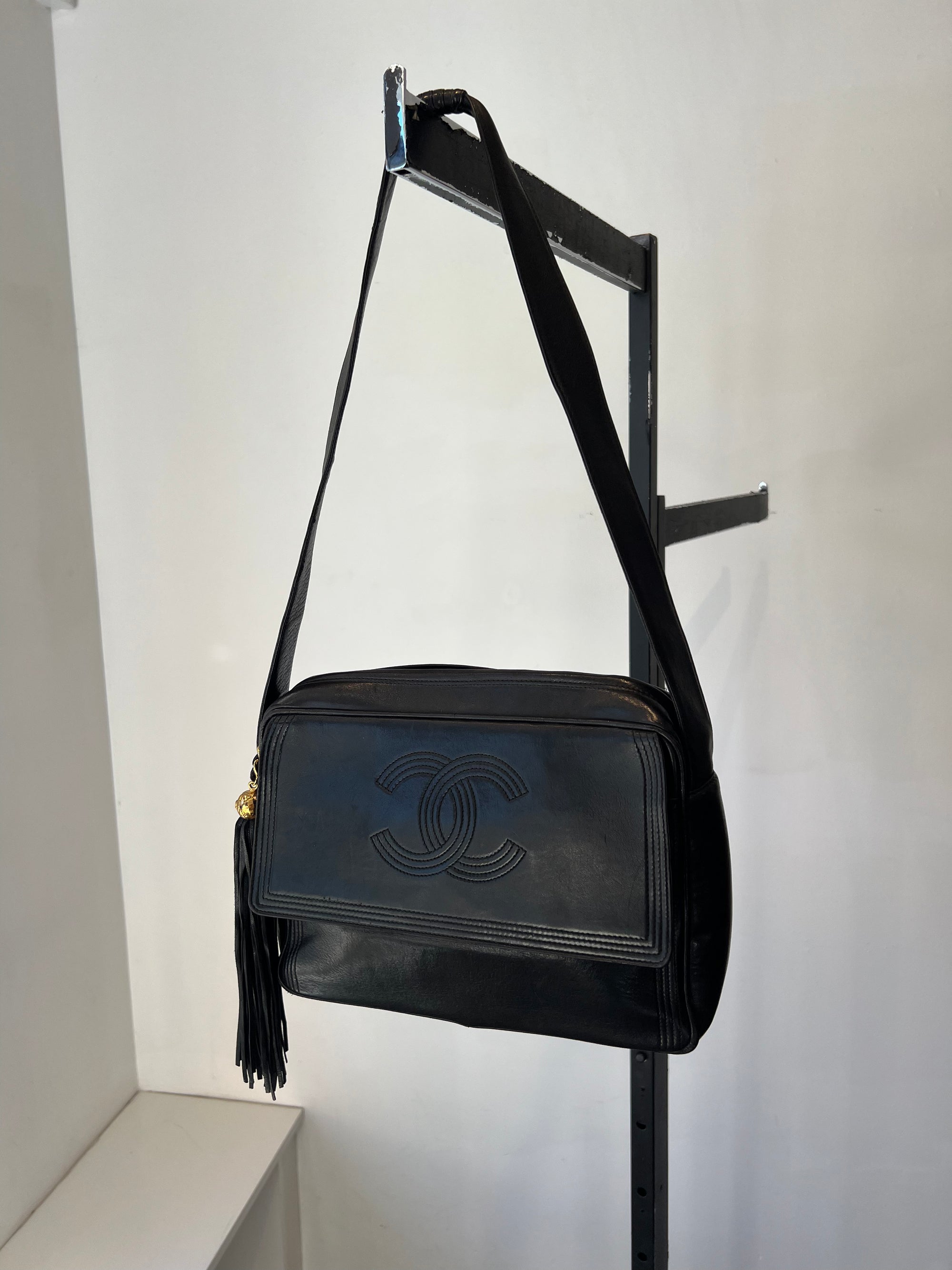 Chanel Black Vintage Flap Bag with Tassel